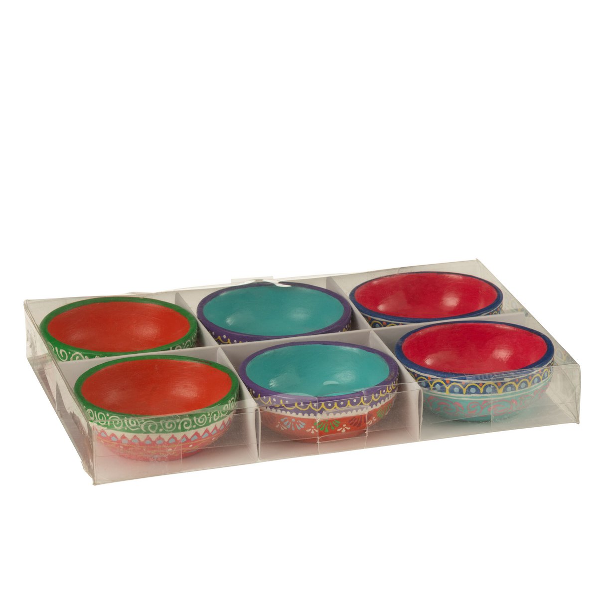 6er Set Schalen Mumbai aus Terracotta – Handbemalte Keramik