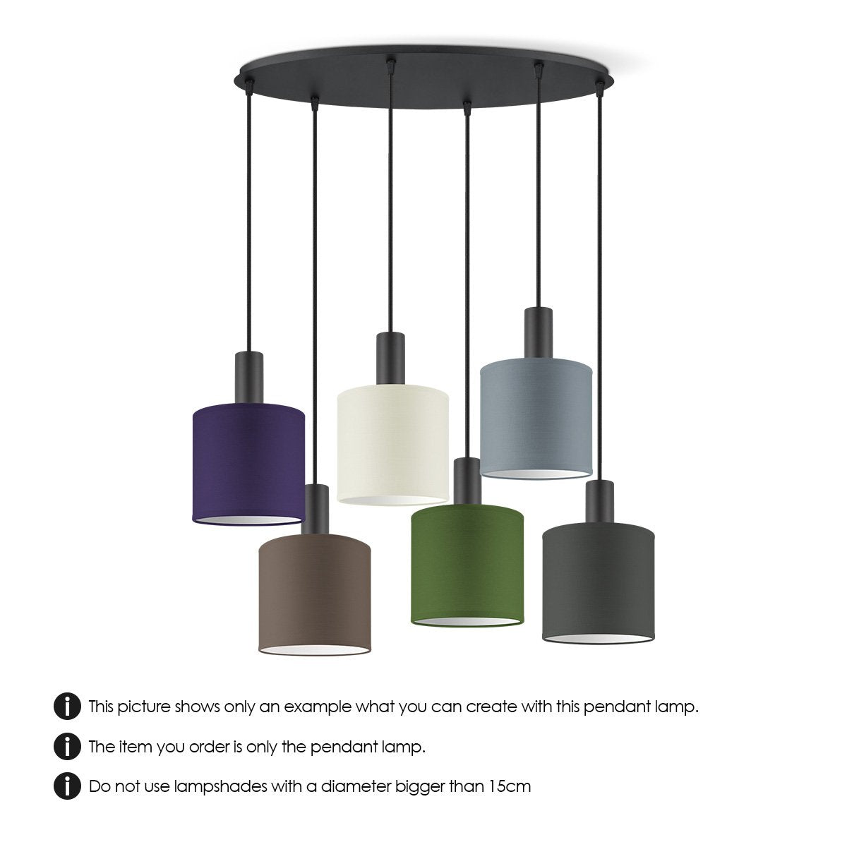 Ovale Hängelampe aus schwarzem Metall, 6 l – 60/22/137,5 cm