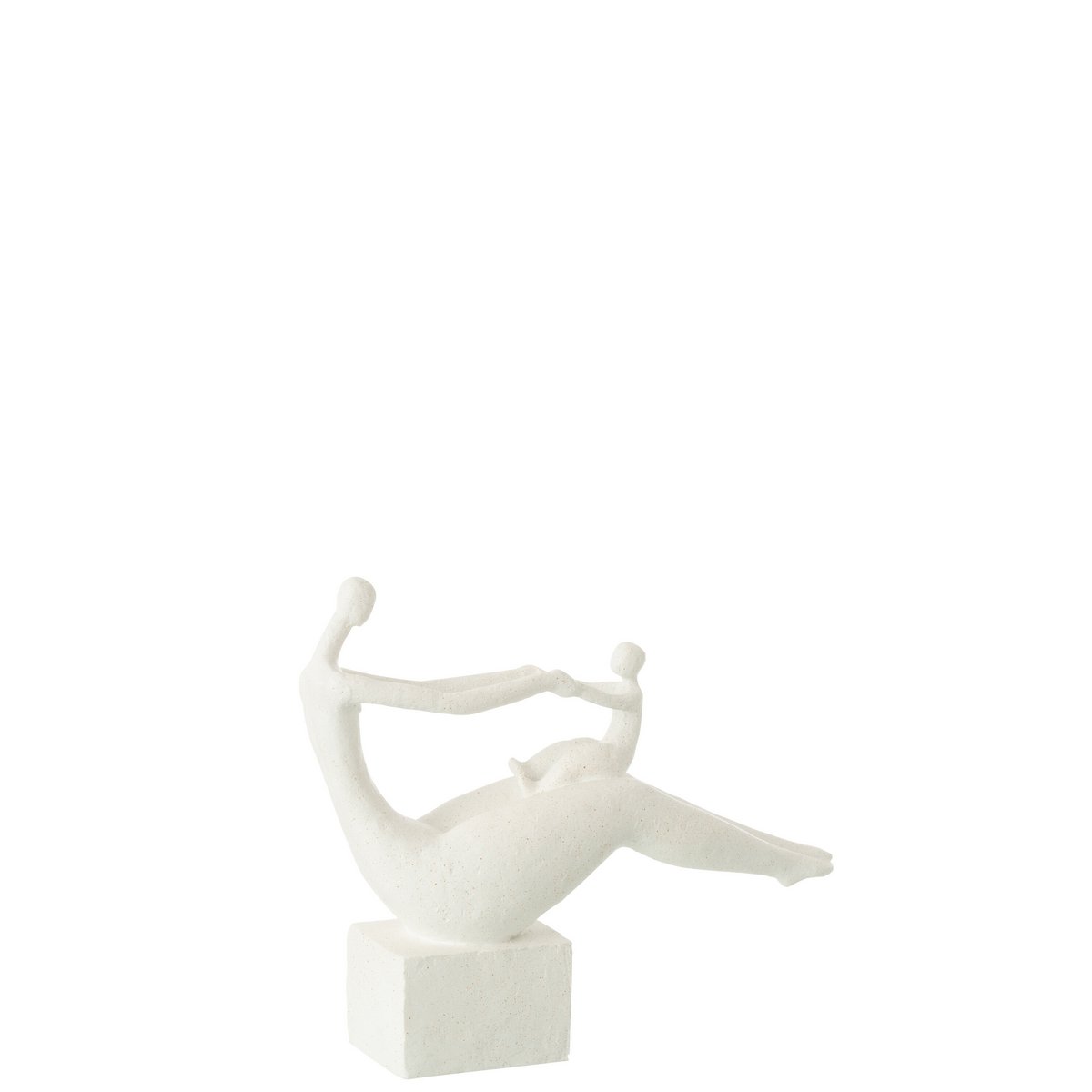 Skulptur Mutter & Kind – Moderne Figur in Matt Weiß