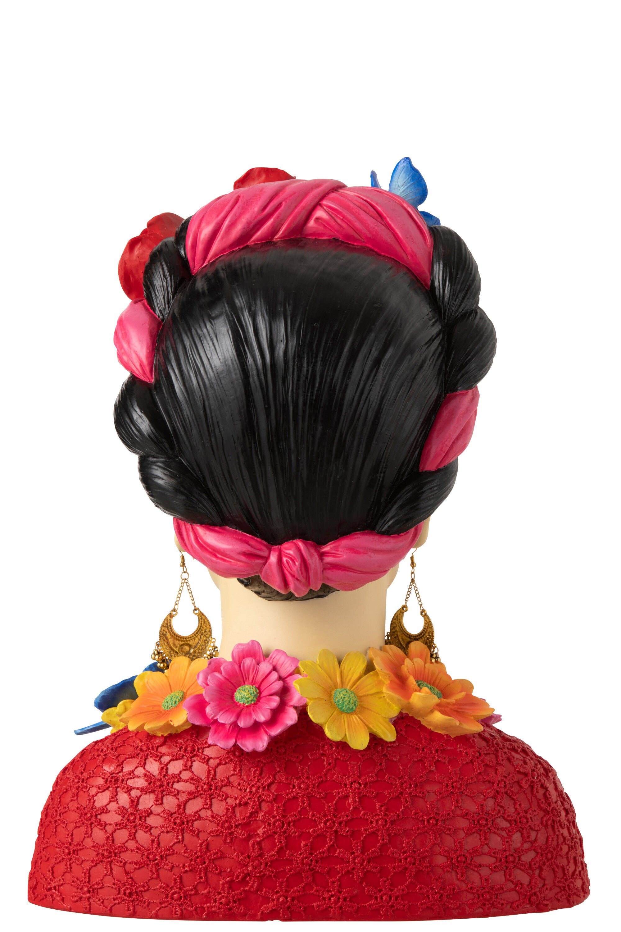 Büste von Frida Kahlo mit Rosenkranz, Bunt – Künstlerische und Inspirierende Dekoration