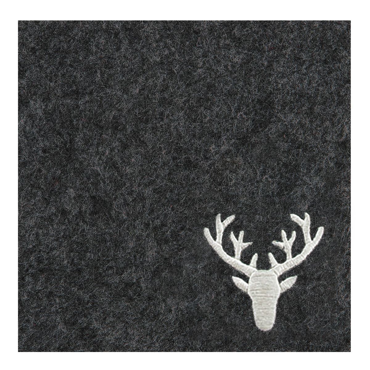 24er Set Filz-Untersetzer 'Hirsch' – Quadratisch & Stilvoll für Jedes Getränk