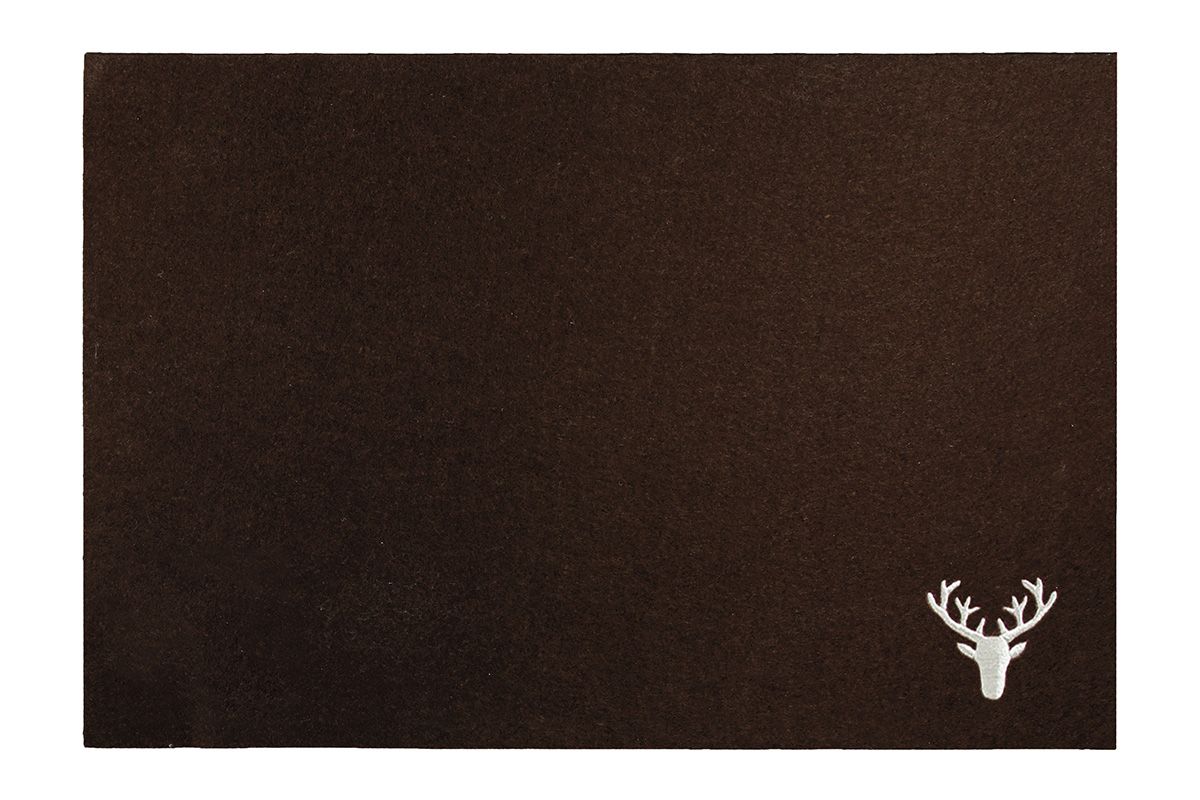 Geborduurde vilten placemat 'Deer Head' - Feestelijke tafeldecoratie (set van 16)