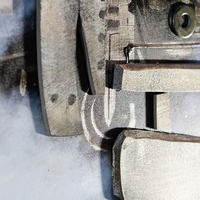 Handgefertigtes 3D Bild Train ZUG auf Leinwand – Elegante Aluminium Applikationen, 180x80cm