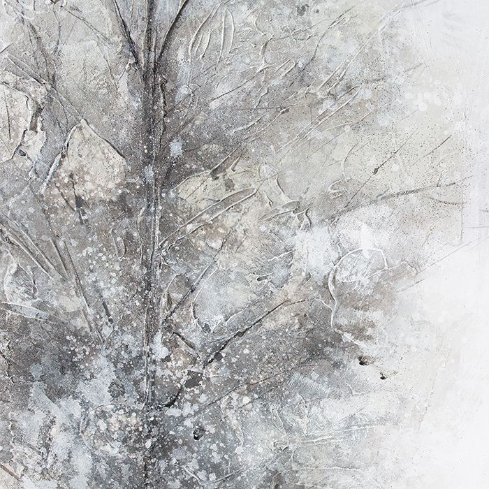 Elegantes Wandobjekt von Gilde Handwerk - Handbemaltes Bild in Grau und Weiß auf Kunststoff und Leinwand