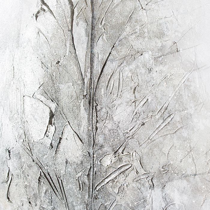 Elegantes Wandobjekt von Gilde Handwerk - Handbemaltes Bild in Grau und Weiß auf Kunststoff und Leinwand