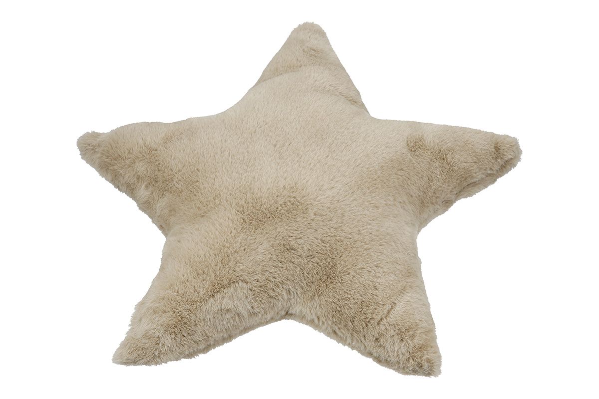 Plüsch Stern Kissen 4er Set, Beige und Dunkelgrün, 45x43 cm