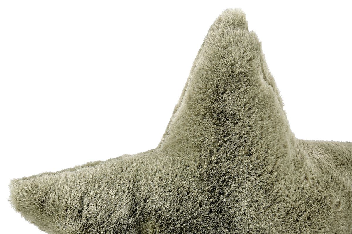 Plüsch Stern Kissen 4er Set, Beige und Dunkelgrün, 45x43 cm