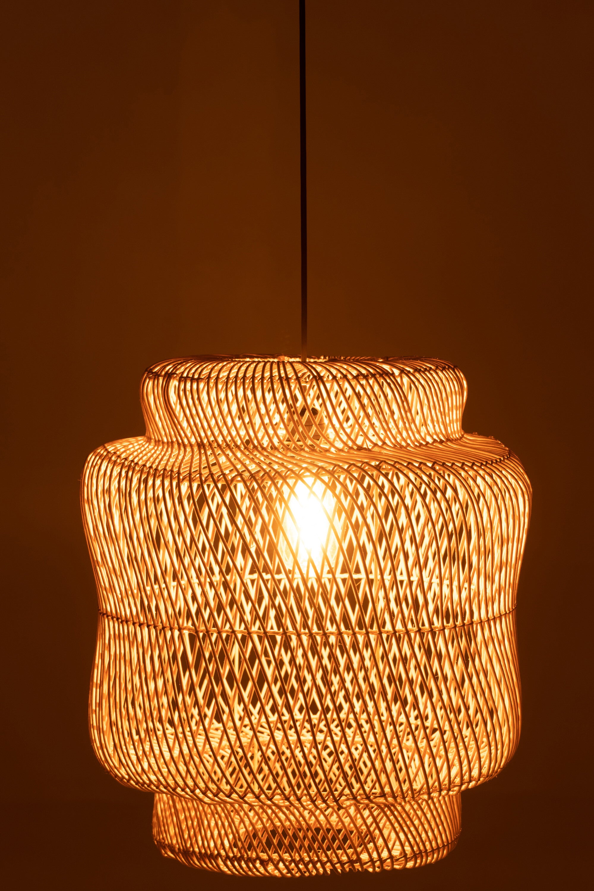 Lampenschirm Rattan Rosa Naturell