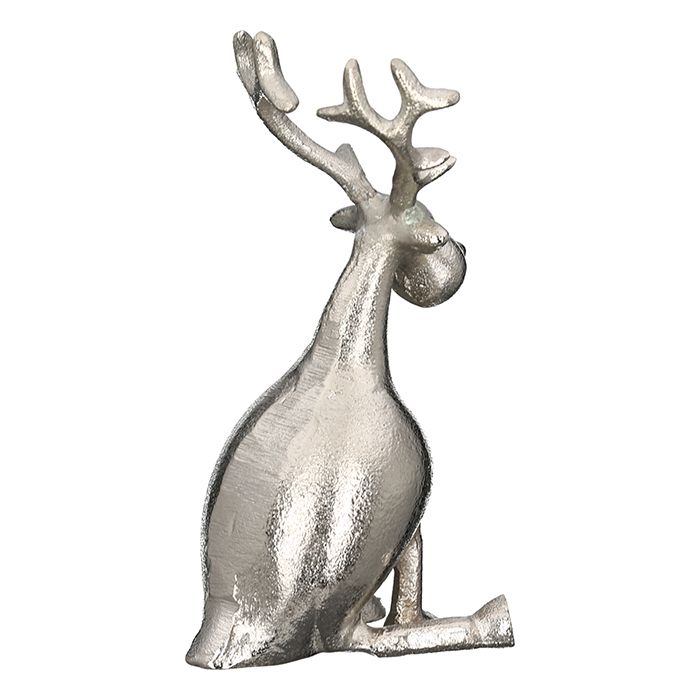 3er Set Rentier "Hank" – Eleganz und Glanz in dreifacher Ausführung aus vernickeltem Aluminium