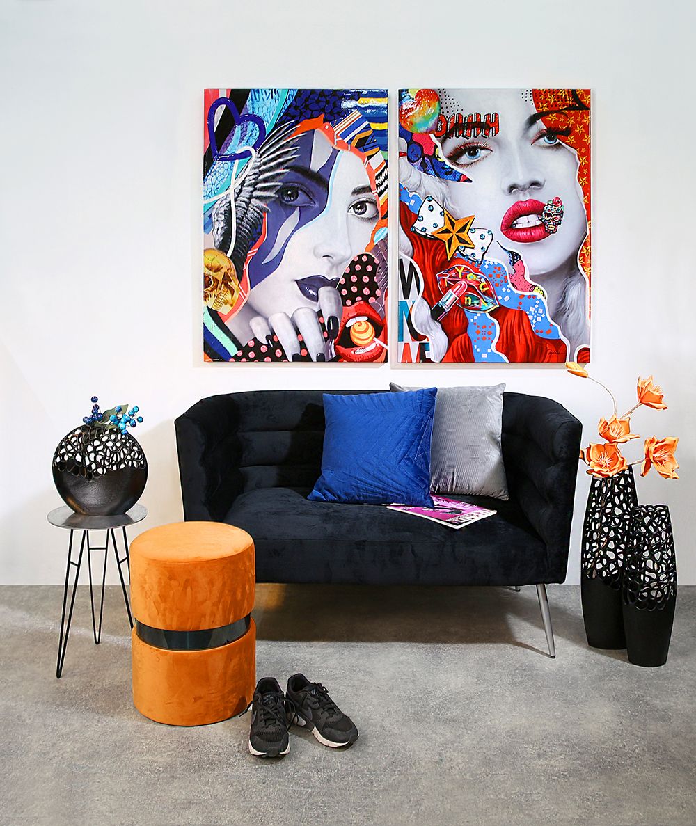 Moderne Aluminium Vase "Osaka" in Schwarz mit Antikfinish Oval