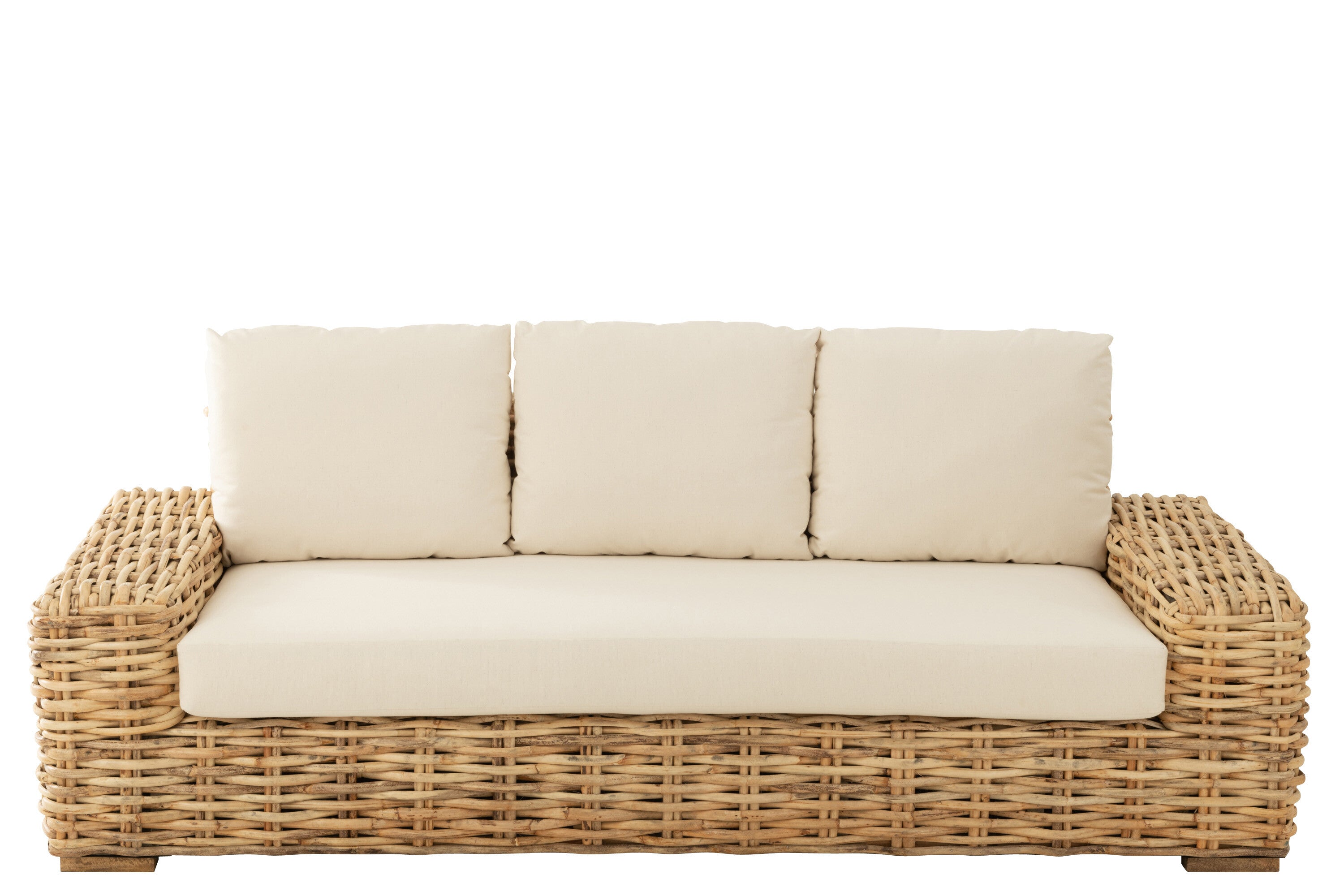 Rotan 3-zits fauteuil Luxe comfort in naturel en wit
