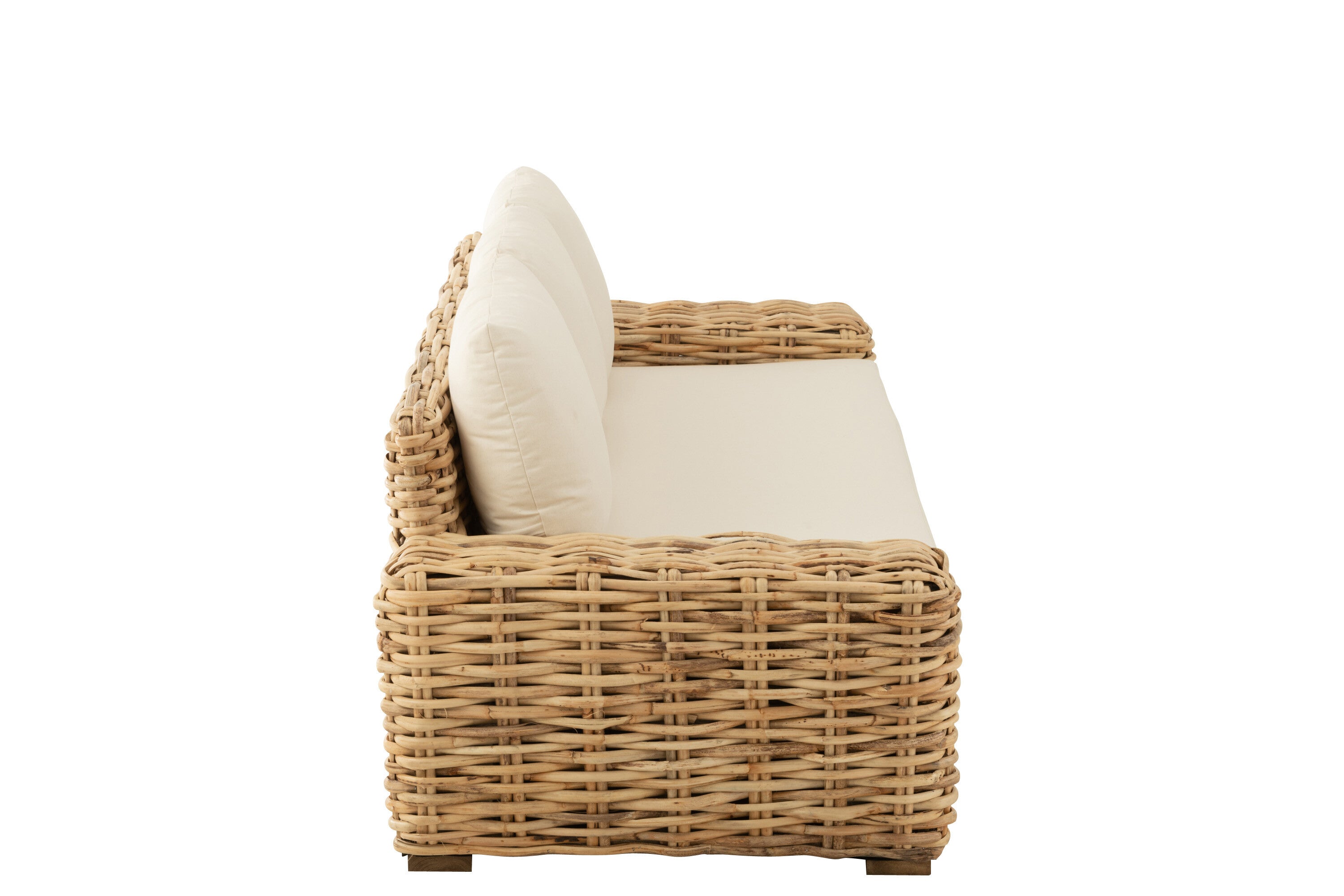 Rattan 3-Sitzer Sessel  Luxuriöser Komfort in Naturell und Weiß