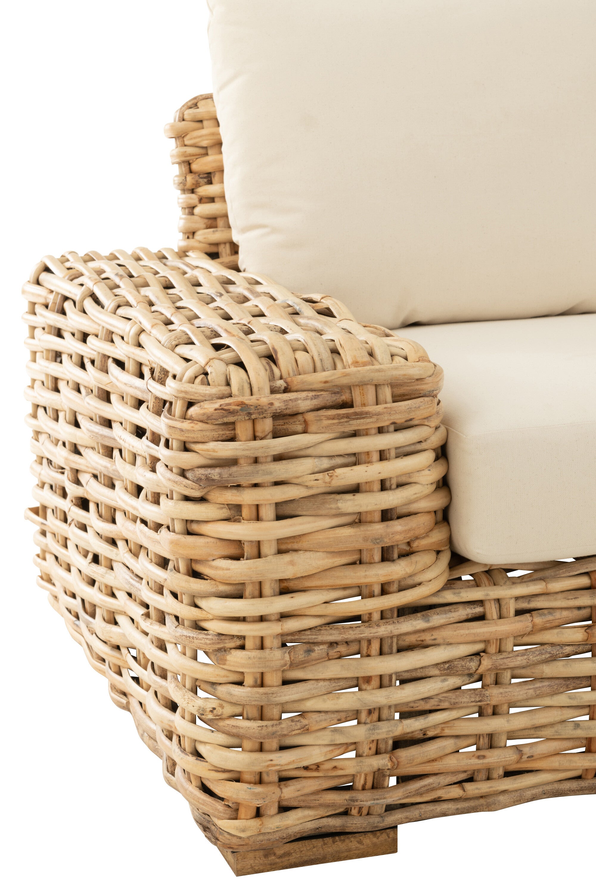 Rattan 3-Sitzer Sessel  Luxuriöser Komfort in Naturell und Weiß