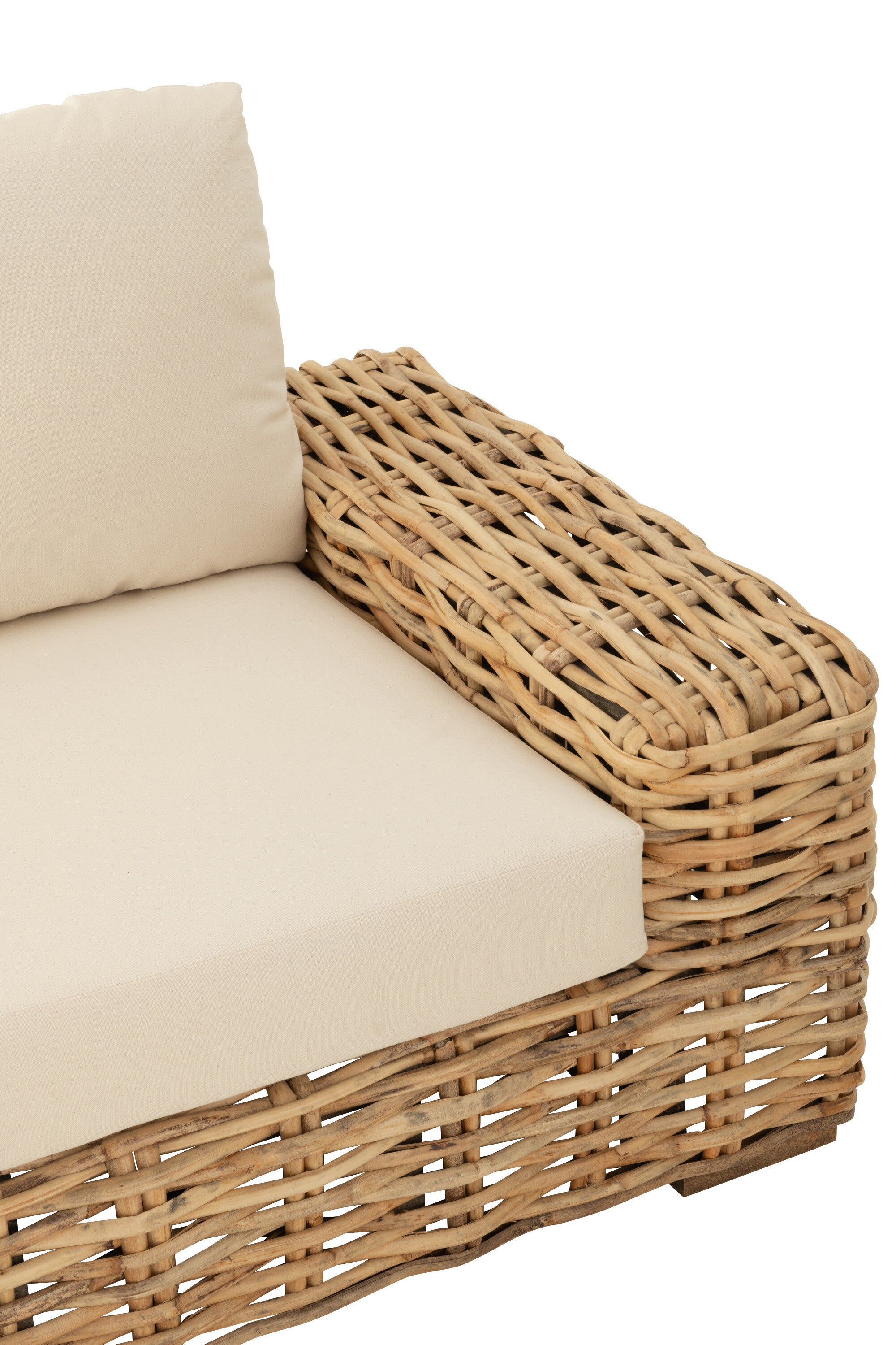 Rattan 3-Sitzer Sessel  Luxuriöser Komfort in Naturell und Weiß