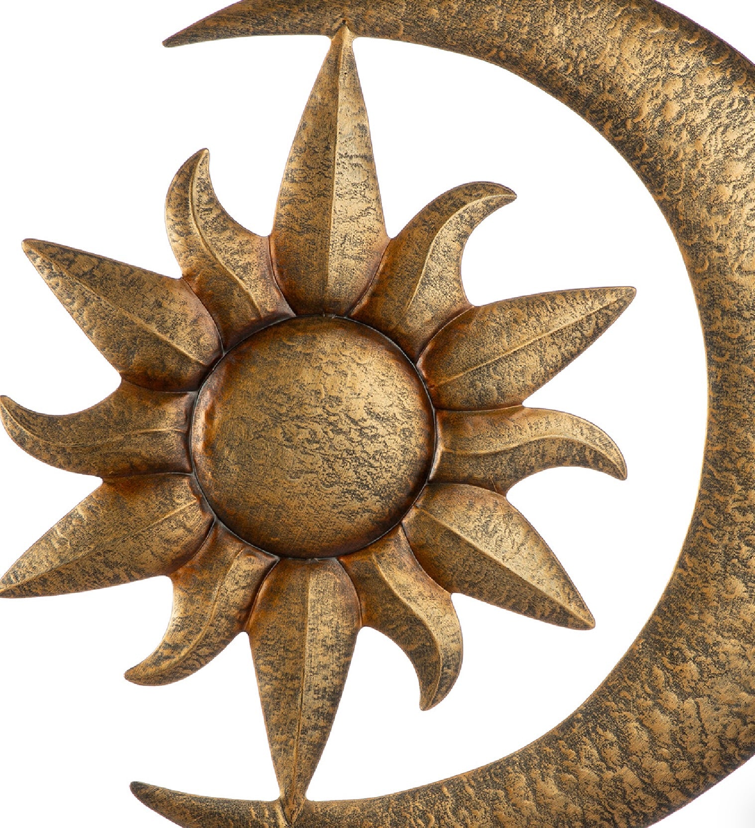 Wandrelief Luminary Mond Sonne Metall bronzefarben