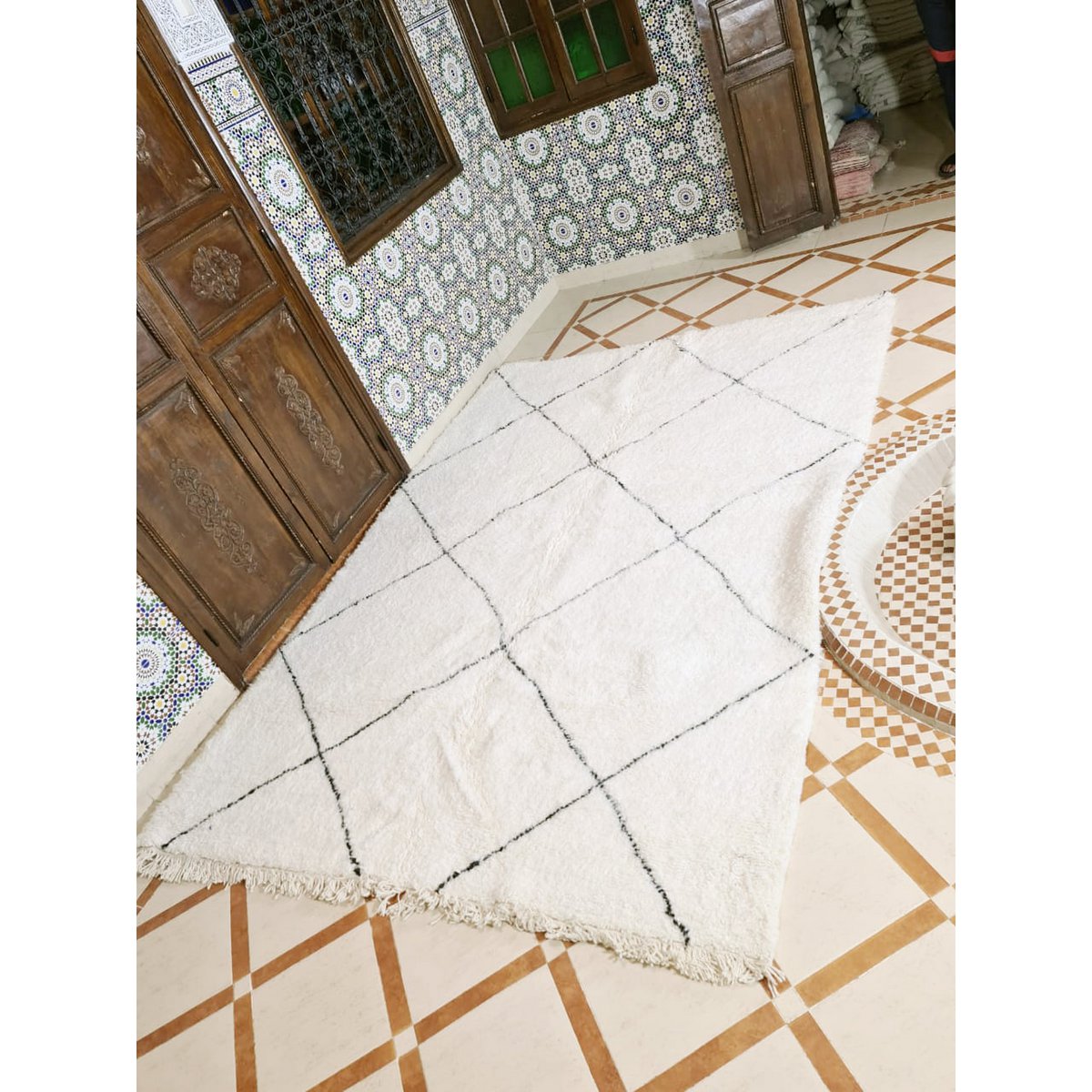 Berberteppich Beni Ouarain reine Wolle 210 x 300 cm