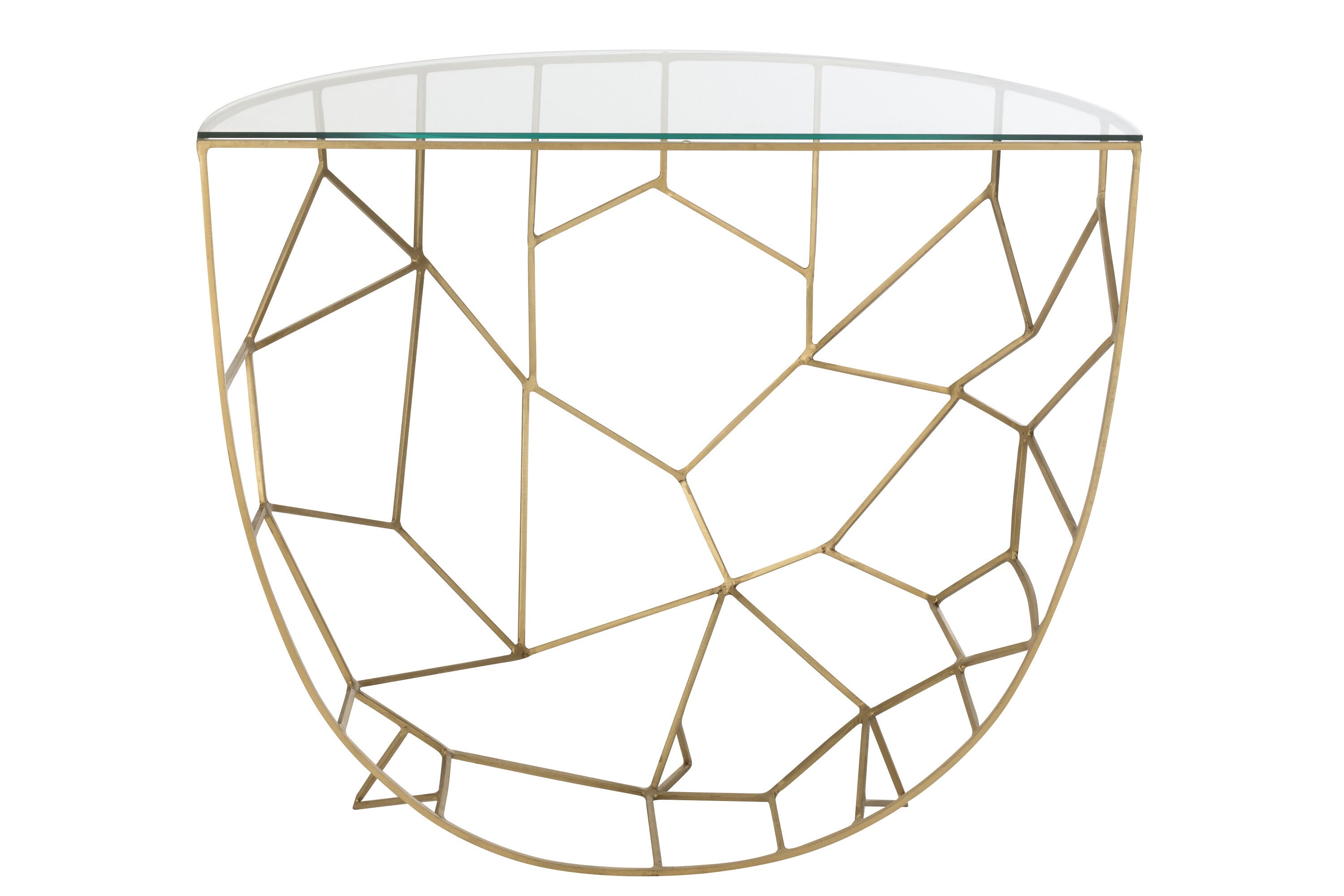 Luxuriöse Konsole Moza aus Metall und Glas in Gold