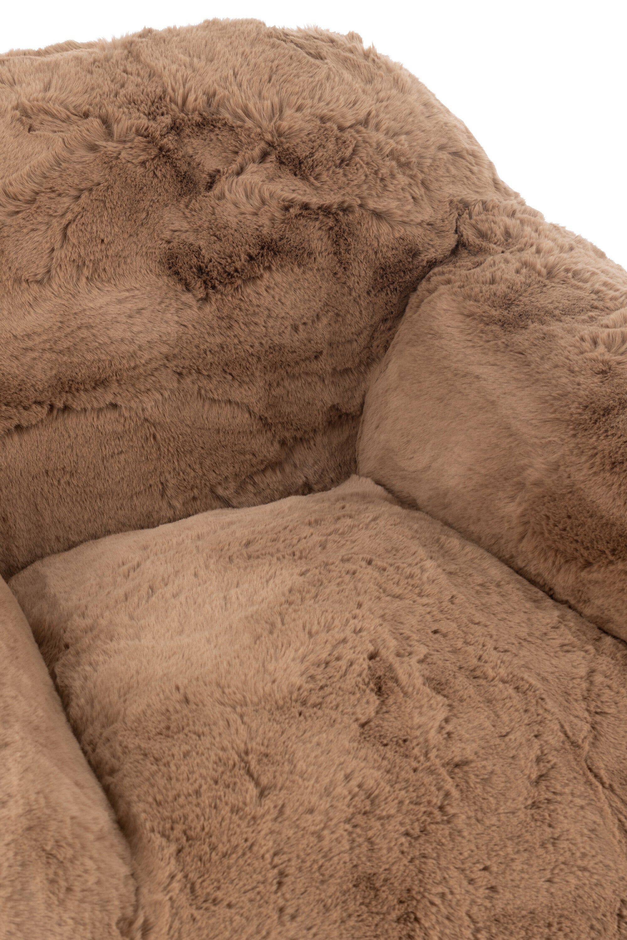 Sofa Cutie Lounge Sessel und 2 Sitzer Taupe Flauschoptik