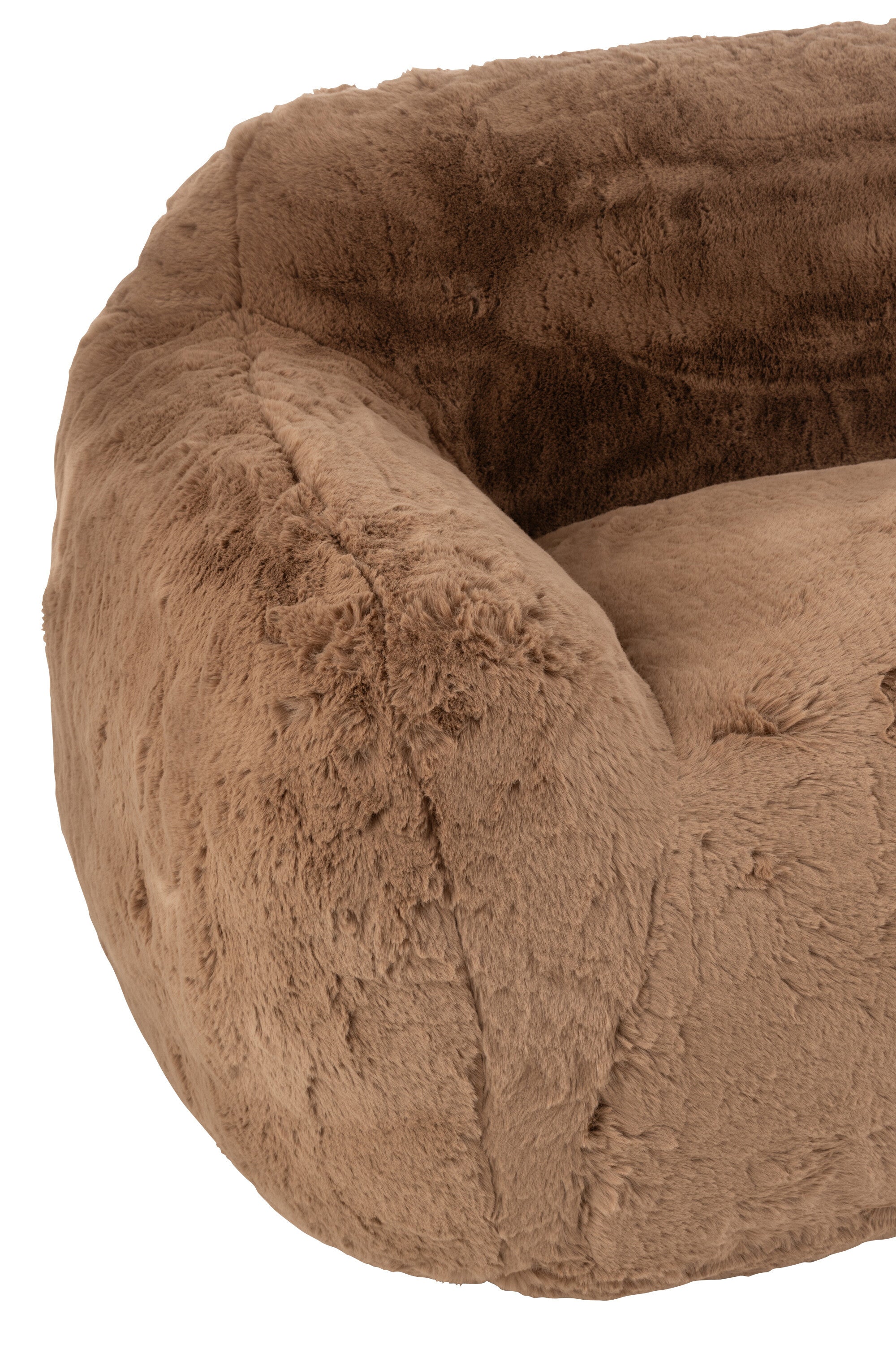 Sofa Cutie Lounge Sessel und 2 Sitzer Taupe Flauschoptik