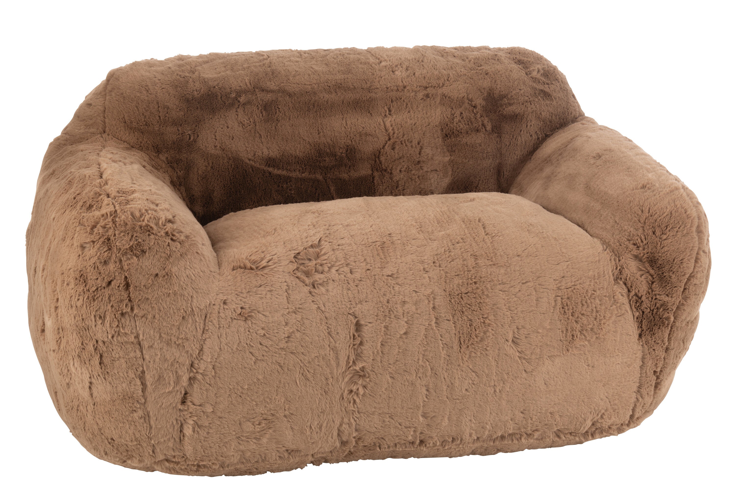Sofa Cutie Lounge Sessel und 2 Sitzer Taupe Flauschoptik