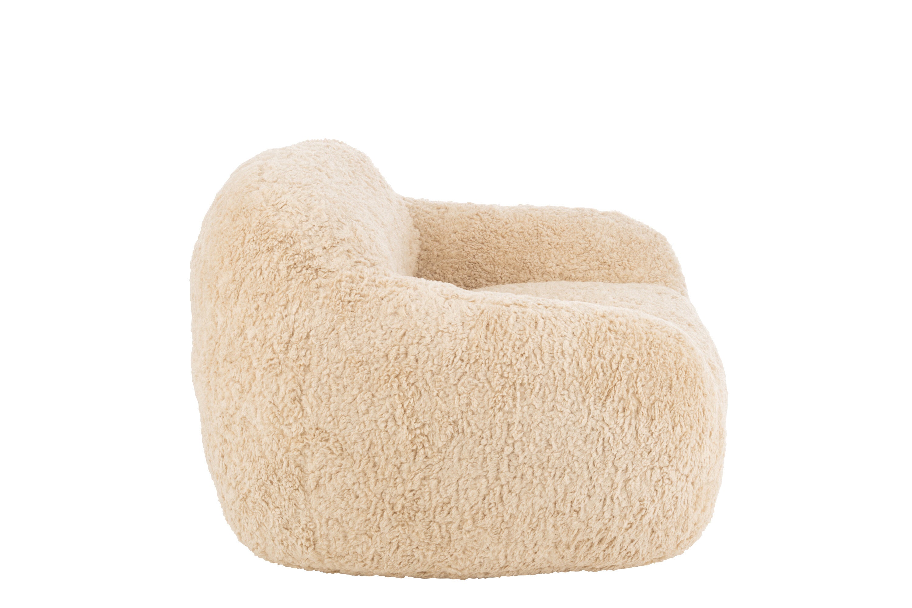 Sofa Cutie Lounge Sessel und 2 Sitzer Beige Natur Flauschoptik