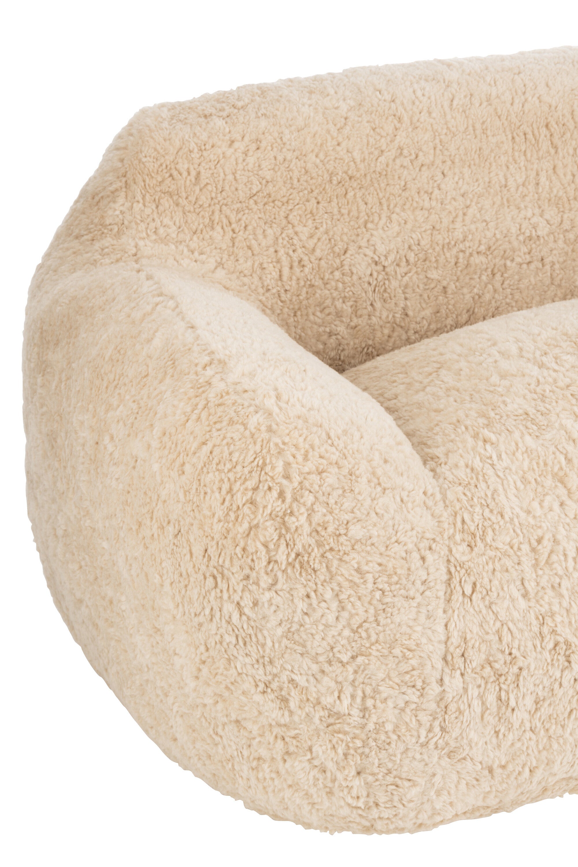 Sofa Cutie Lounge Sessel und 2 Sitzer Beige Natur Flauschoptik