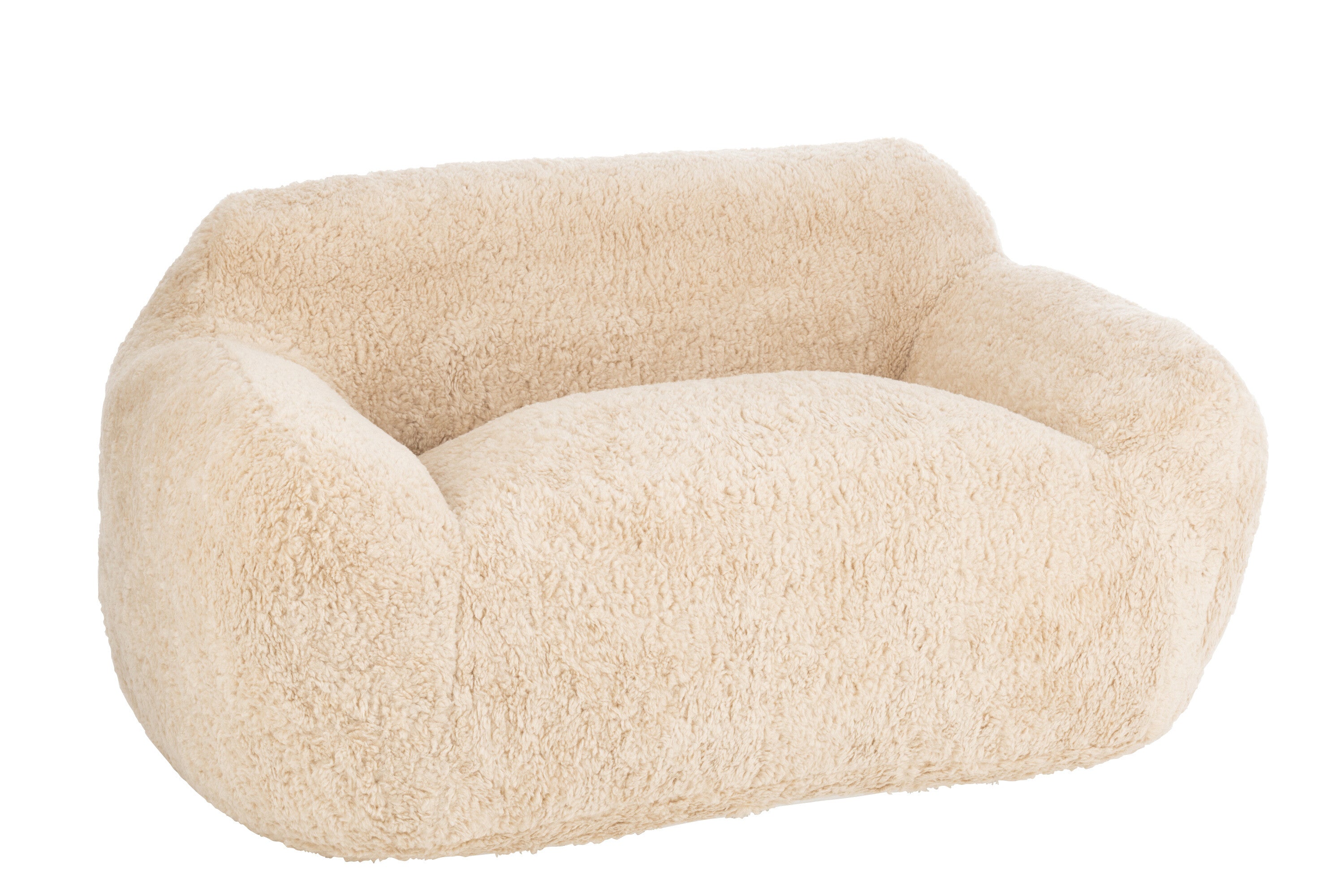Sofa Cutie Lounge Sessel und 2 Sitzer Beige Natur Flauschoptik