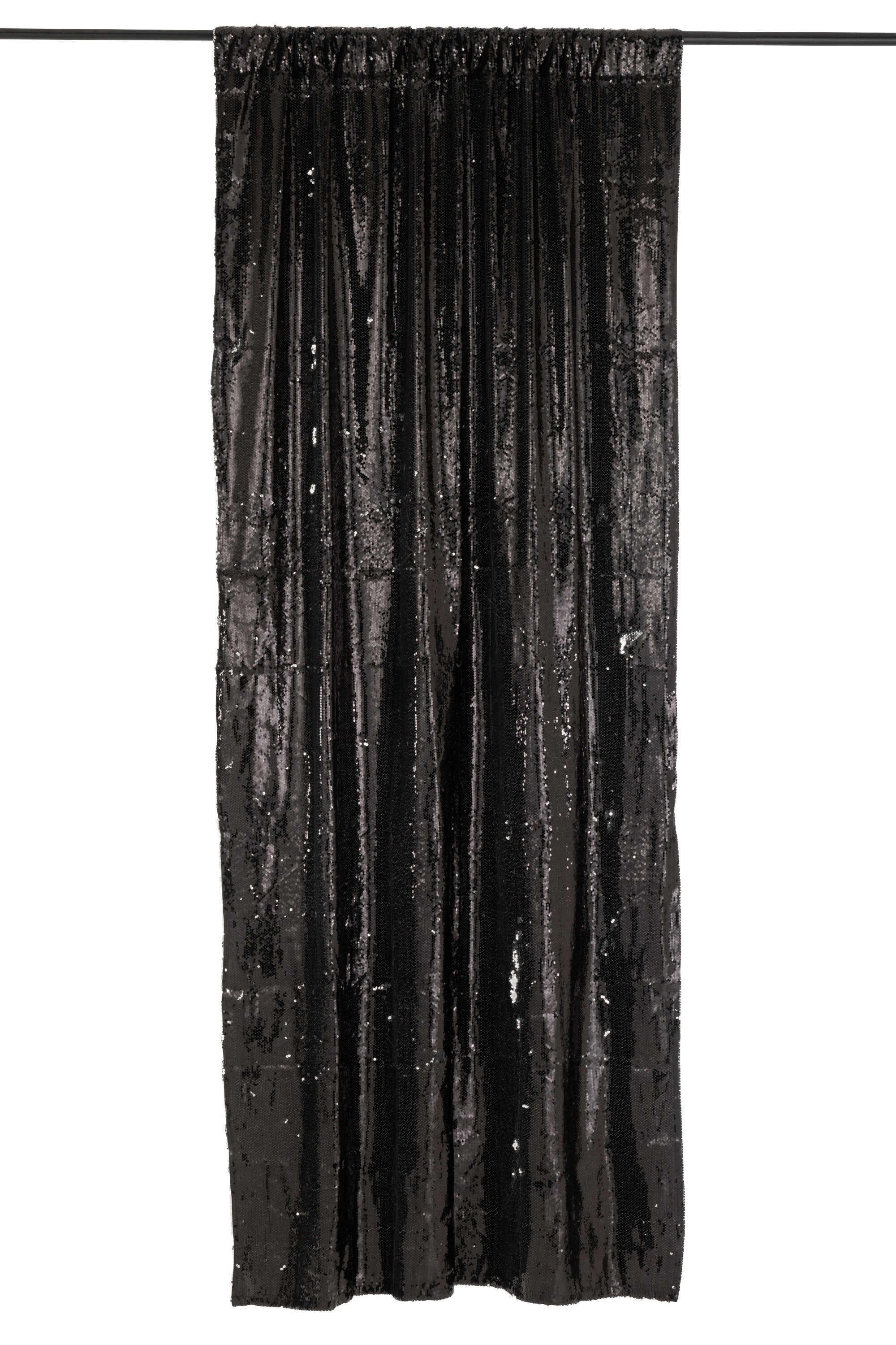 Wendbarer Pailletten Vorhang – Schwarz/Silber – 125x250 cm