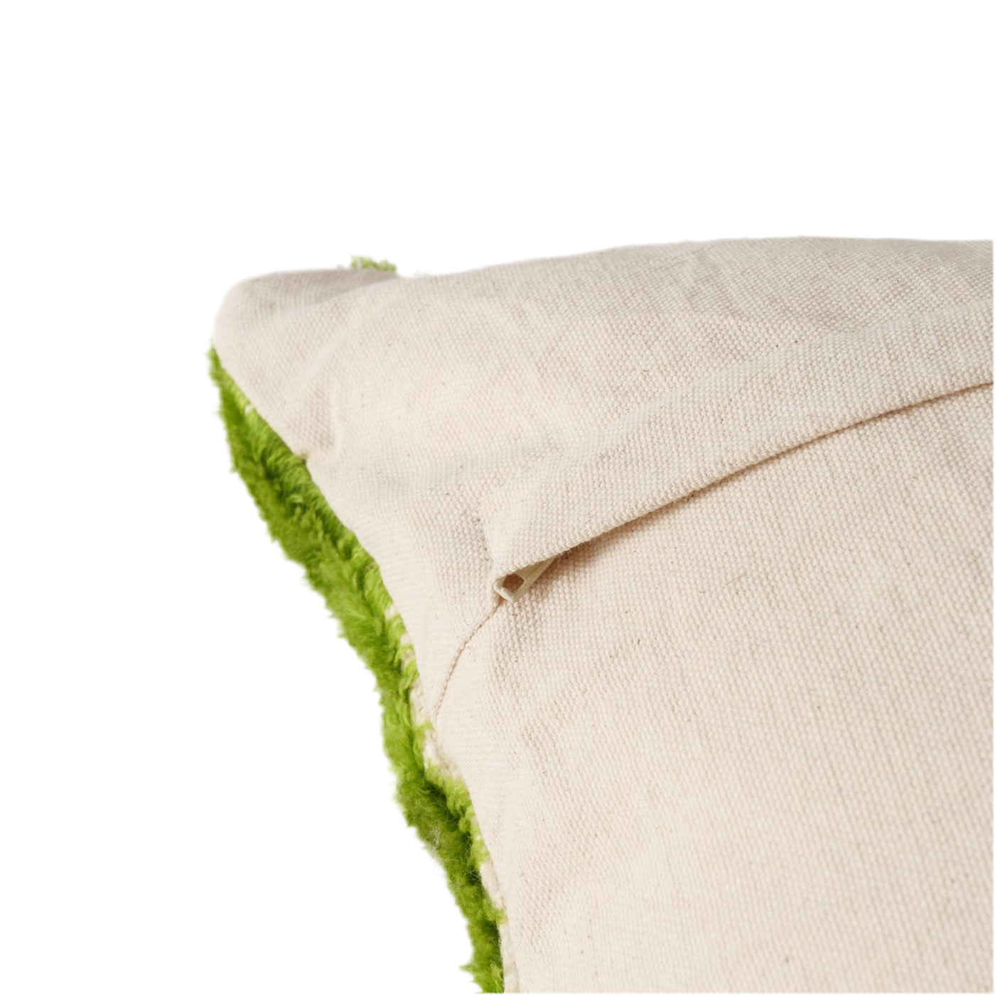 Zierkissen Elino 40x40 cm Grün Weiß Handgearbeitet mit Struktur