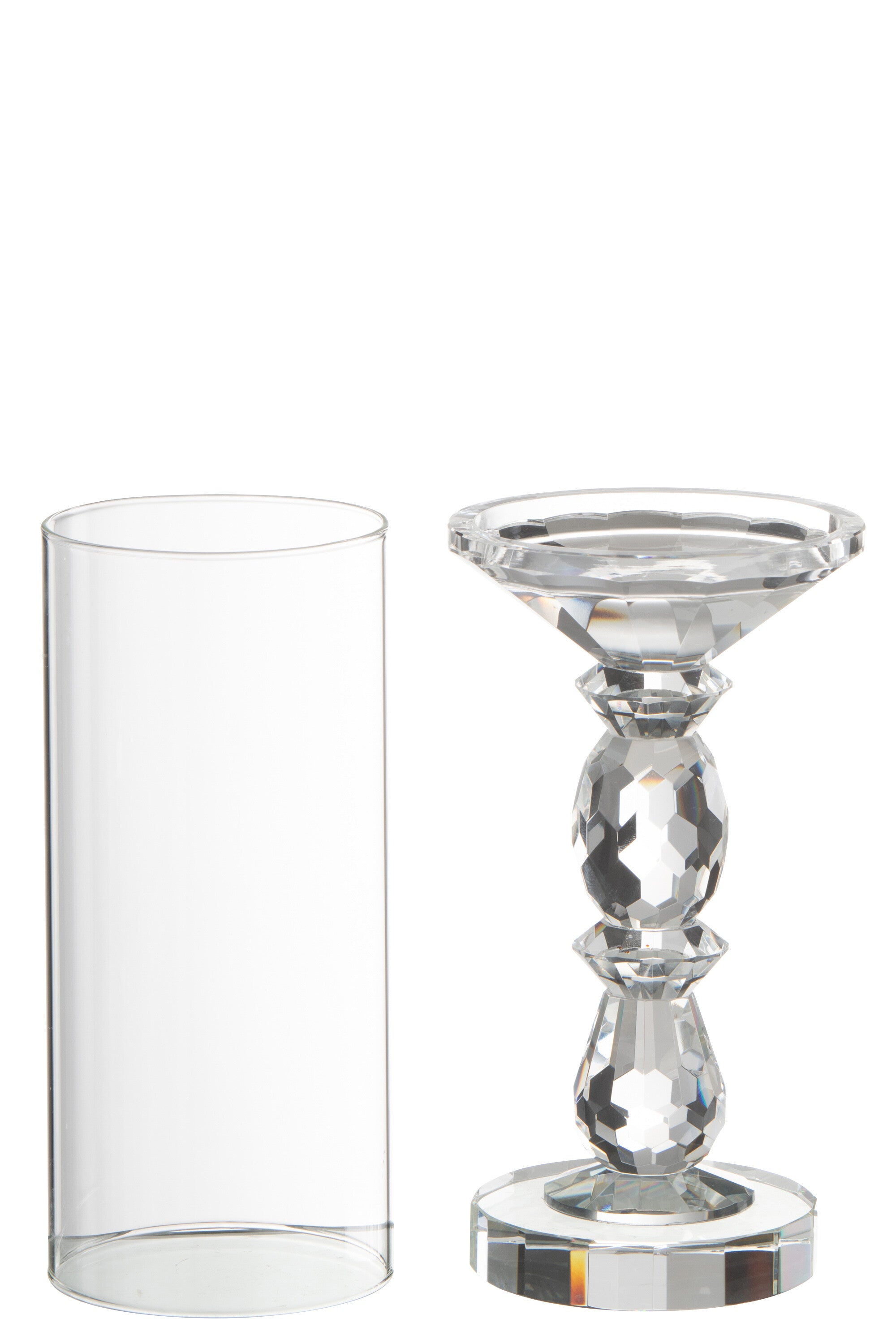 Großes Kristall Windlicht Marie Transparent Höhe 42,5cm