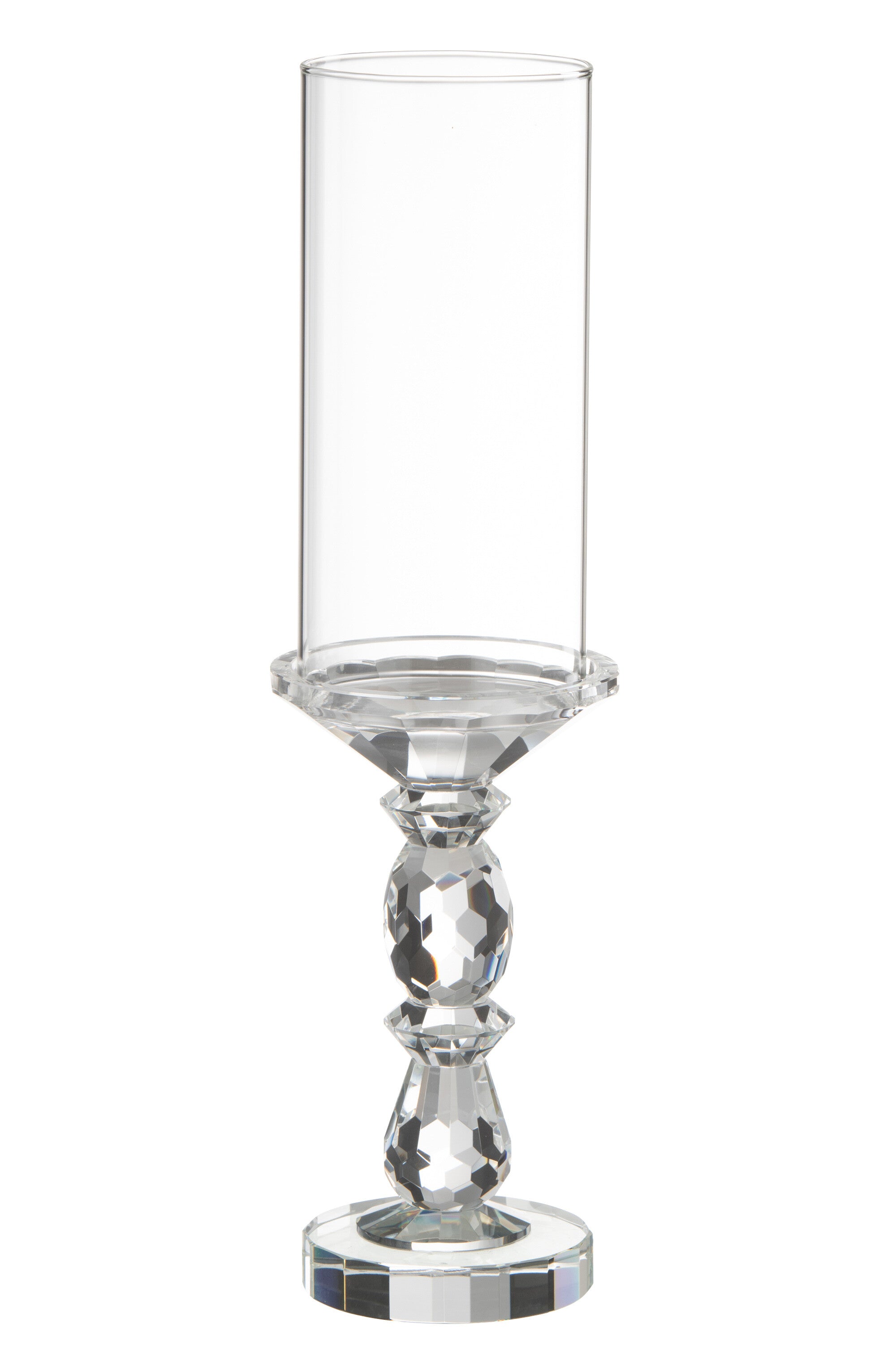 Großes Kristall Windlicht Marie Transparent Höhe 42,5cm