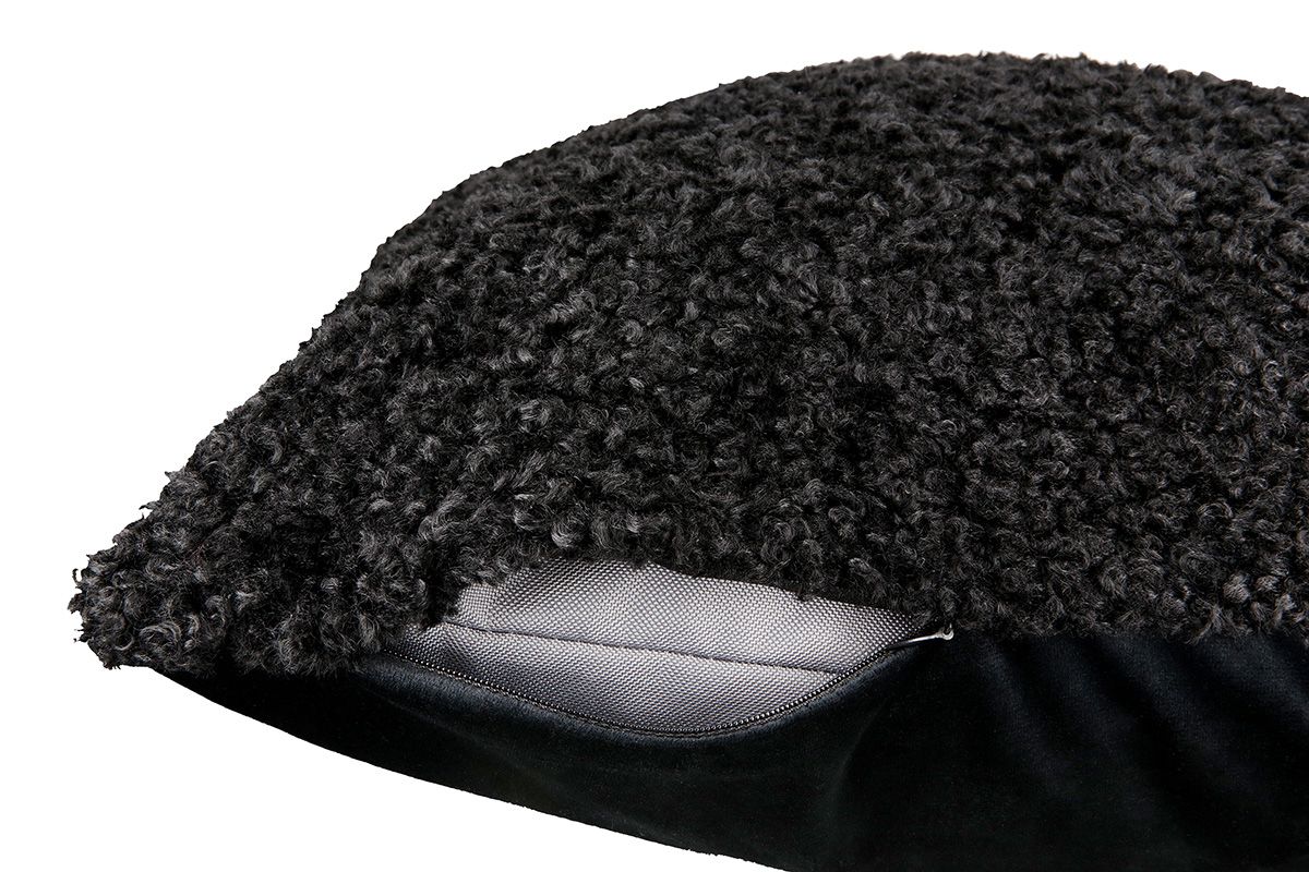 3er Set Stoff Samt Kissen "Blacky" – Eleganz in Schwarz