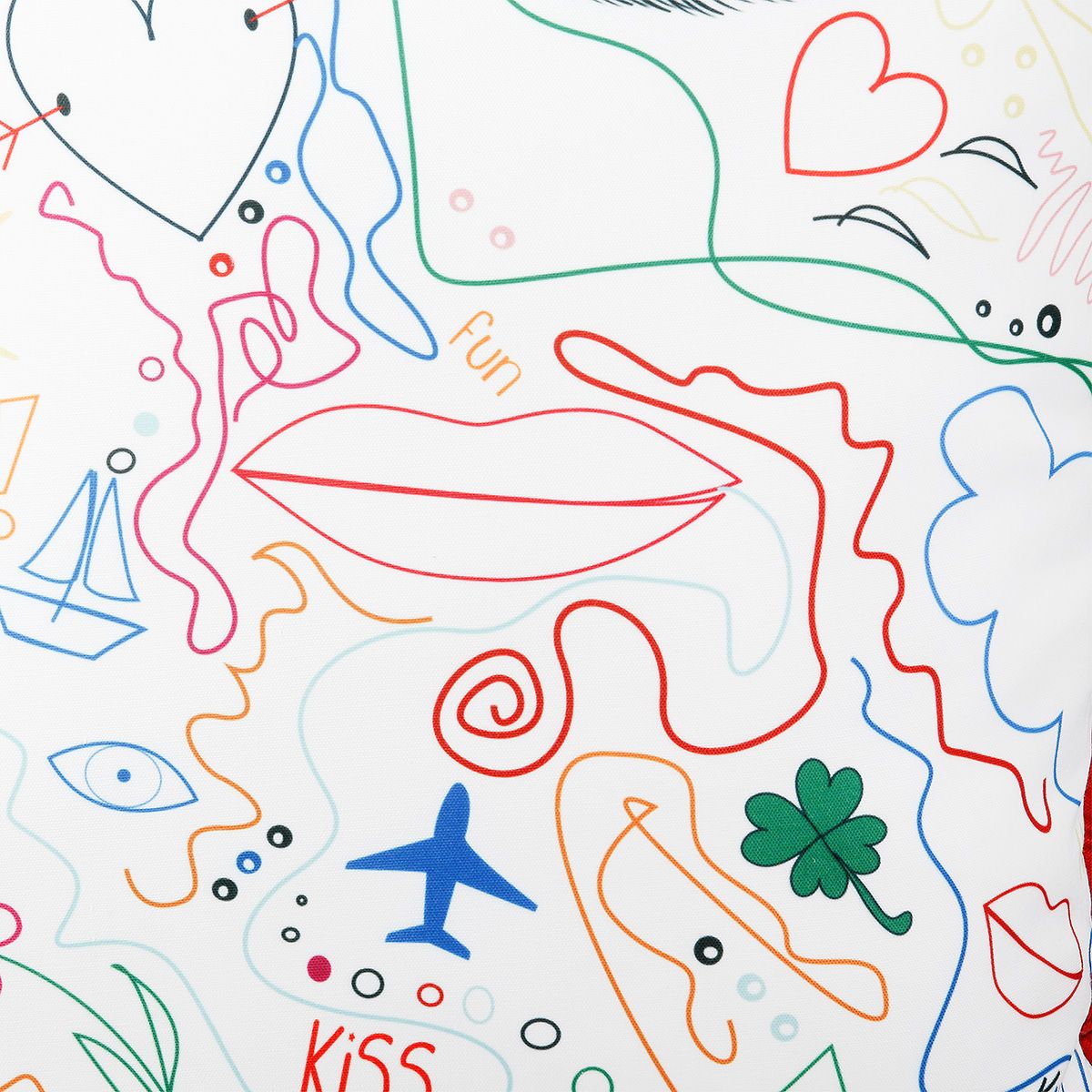 3er Set Kissen Colorful Modern Art – Quadratische Outdoor-Kissen im Einliniendesign