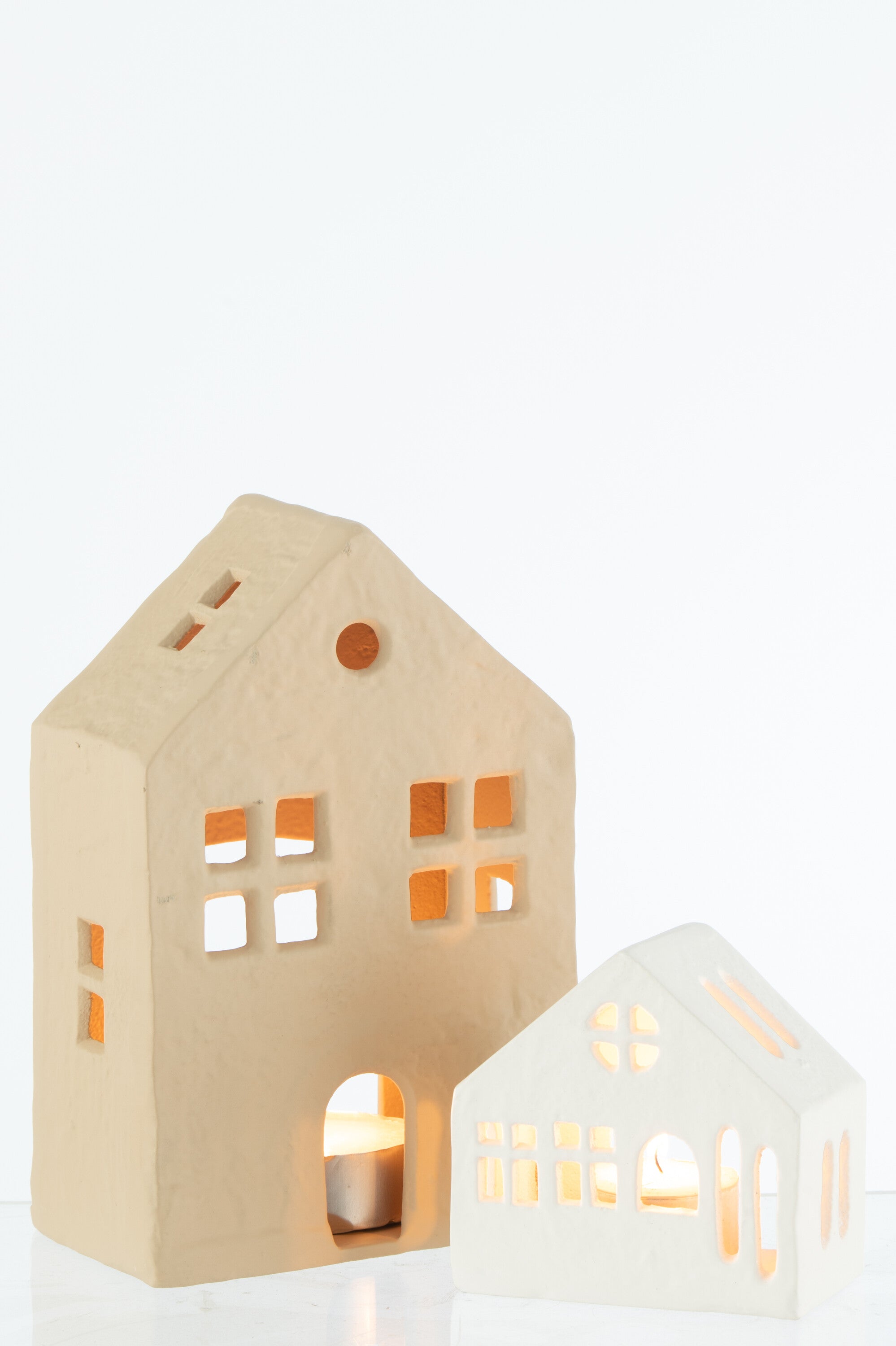 Windlicht Haus Agra Beige Dekohaus Metall Teelichthalter