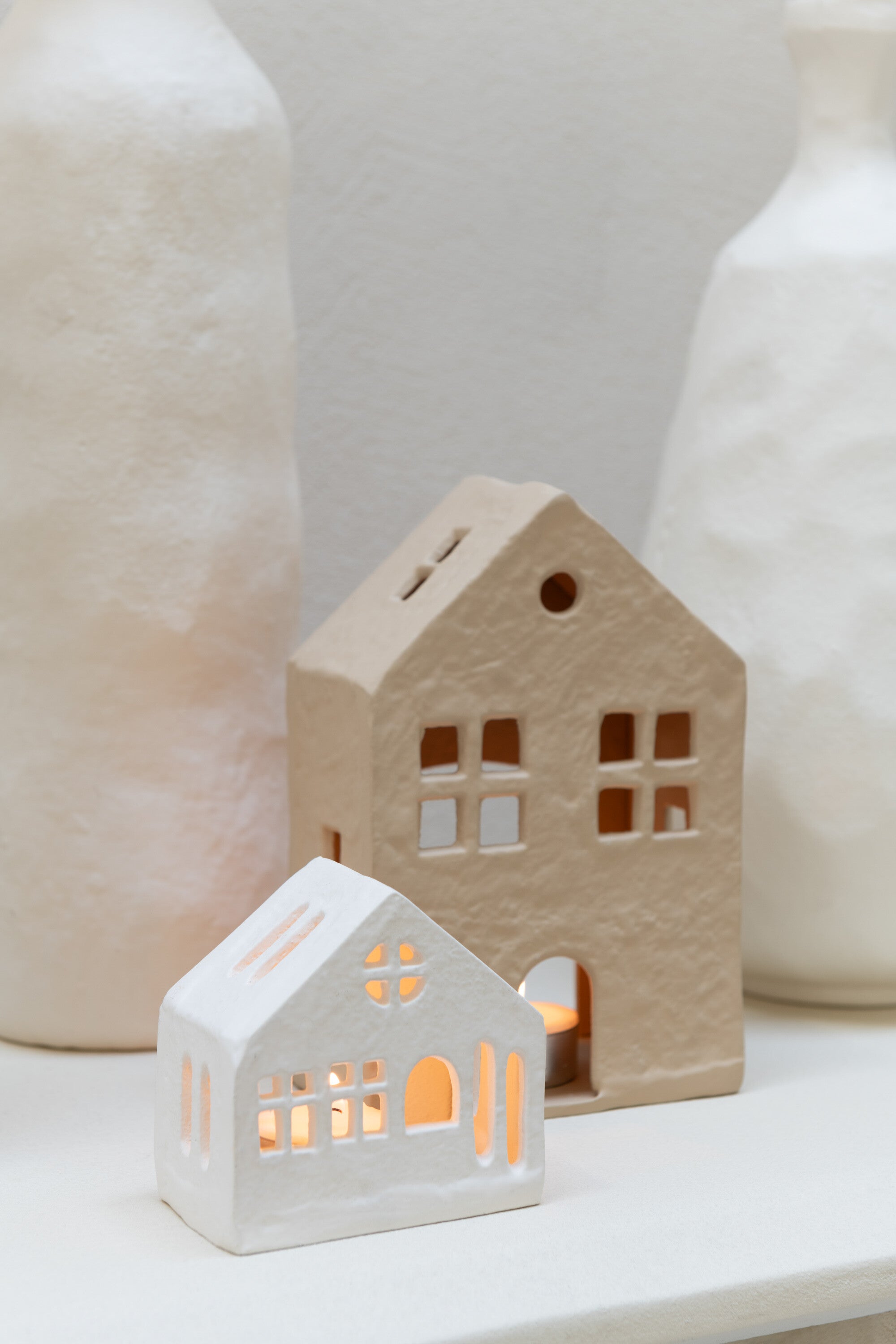 Windlicht Haus Agra Beige Dekohaus Metall Teelichthalter