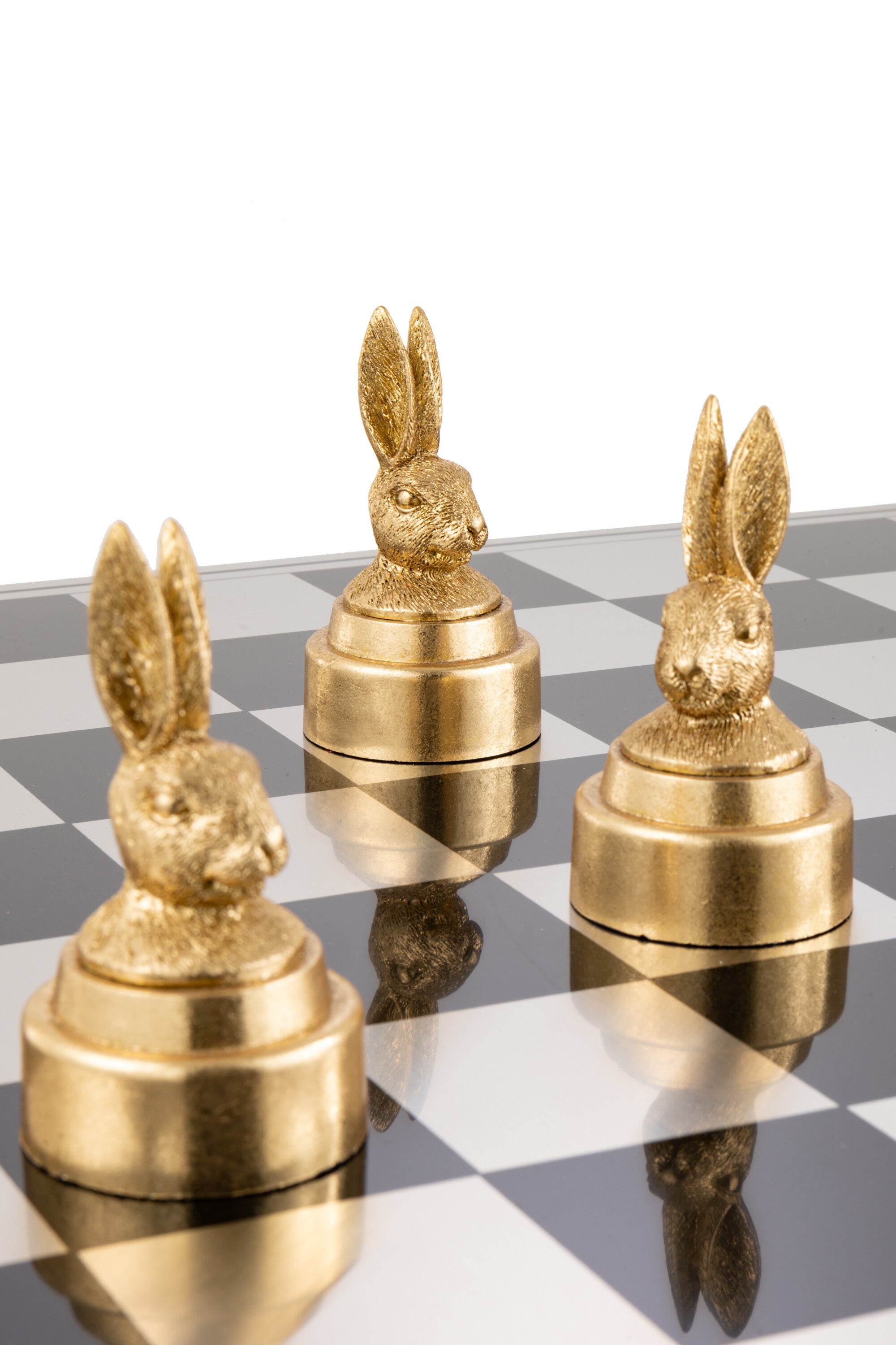 Schachset Tiere Polyresin Multicolor Deko Schachbrett 60cm