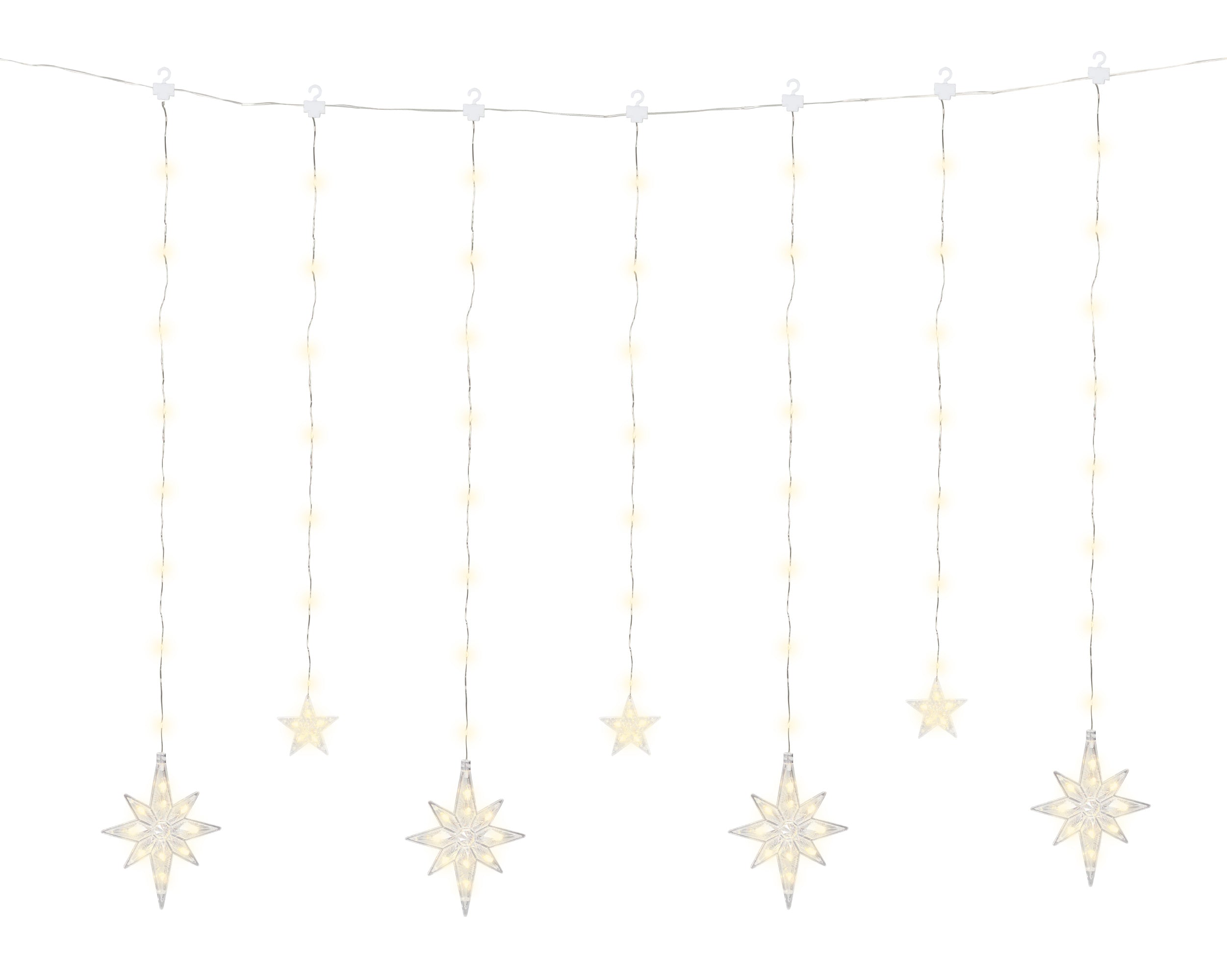 LED Lichtvorhang Sterne Twinkle warmweiß 108 LED 120cm