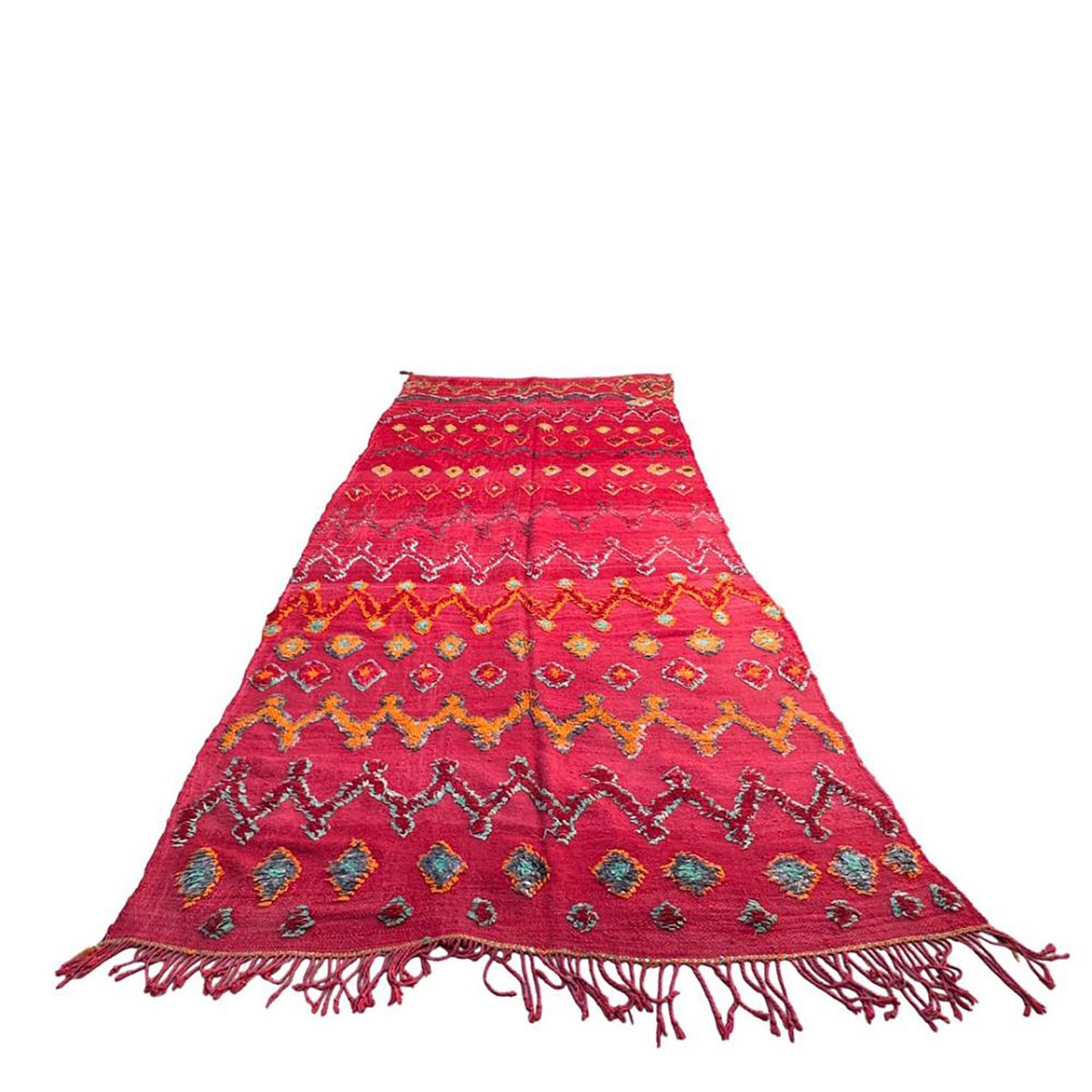 Marokkaanse Berber Kelim-vloerkleed van zuivere wol, 163 x 405 cm