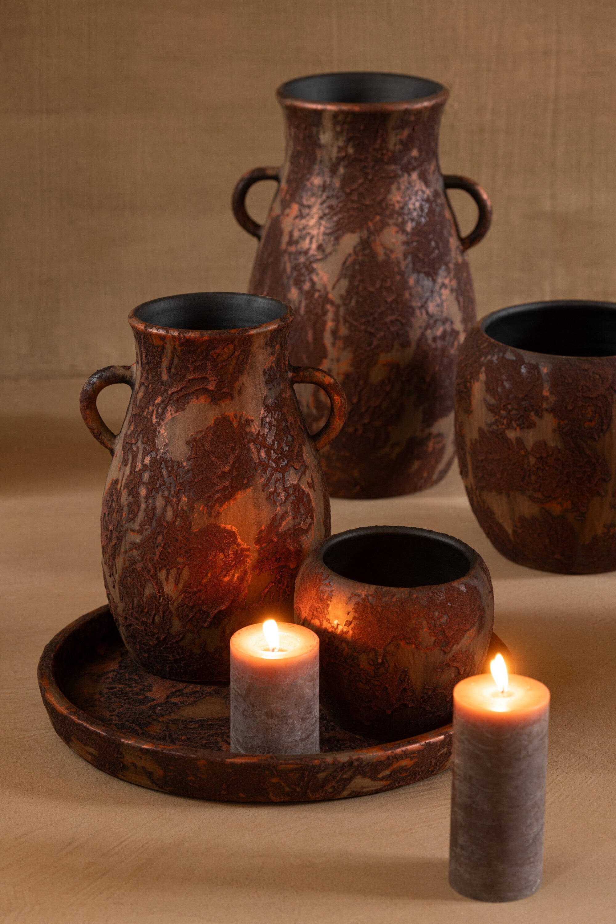 Vase Amphore Terra Braun/Rost Medium 40x24 cm