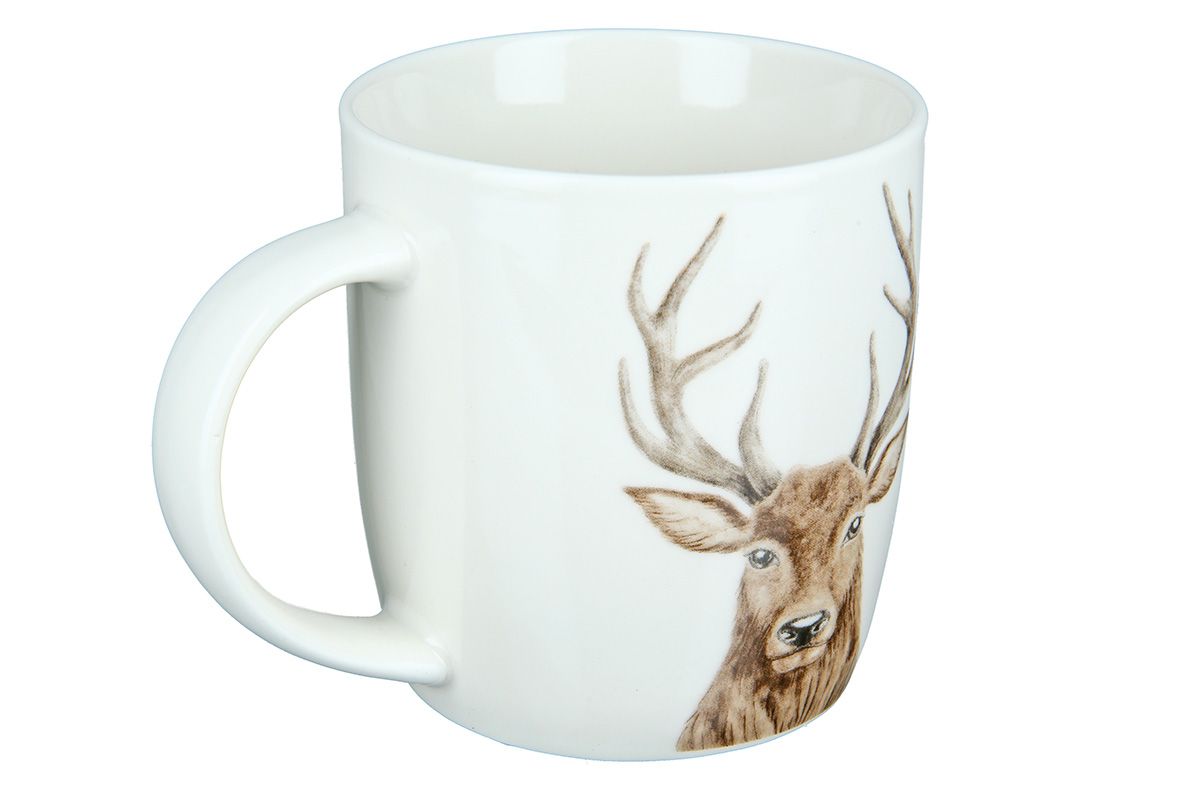 6er Set Porzellan Tassen 'Hirschkopf' – Edles Design für stilvolle Genussmomente