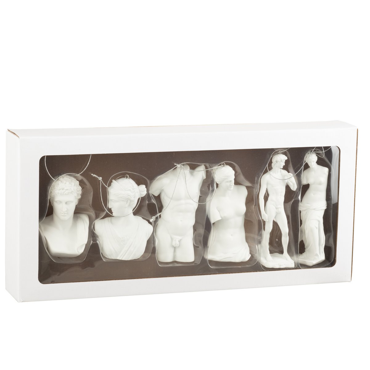 J -Line Anhänger römische Statuen - Polyresin - Weiß - Box von 10