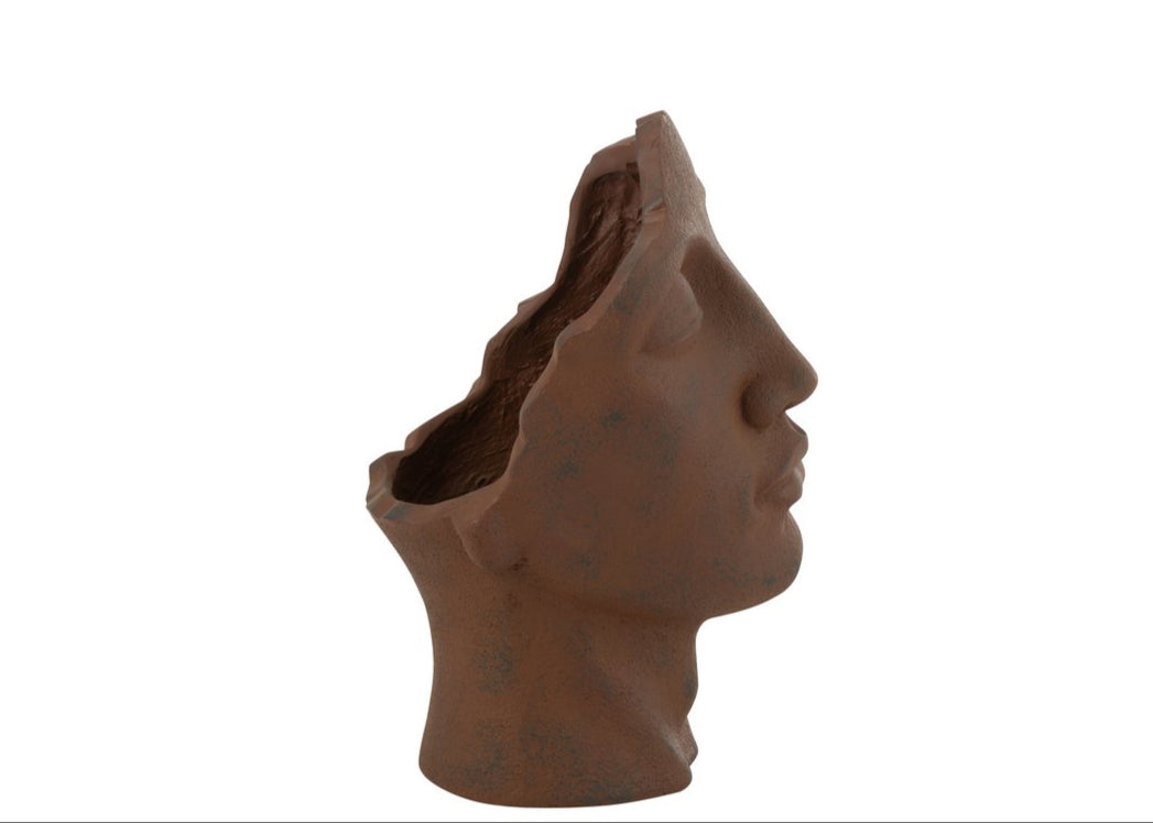 Übertopf David aus Ton – Antikes Design in Rostoptik