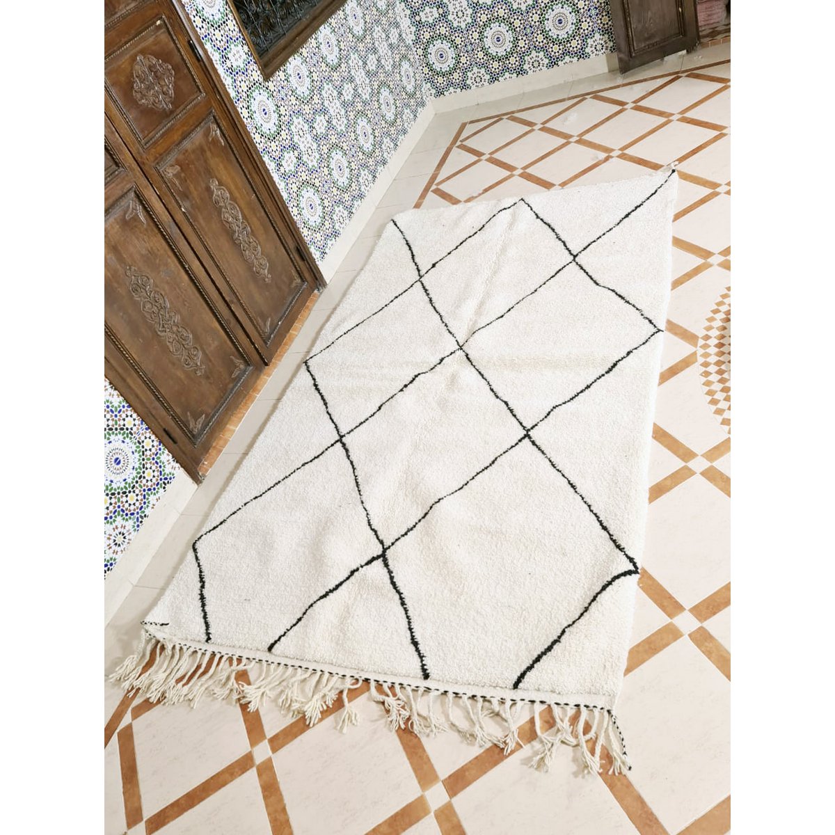 Berberteppich Beni Ouarain reine Wolle 163 x 271 cm