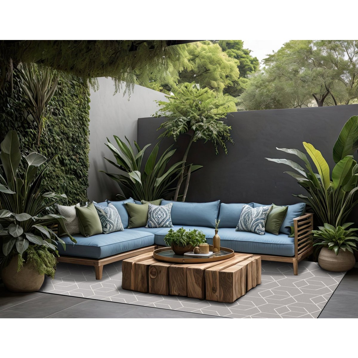 KUBE Design-Teppich für den Innen- und Außenbereich