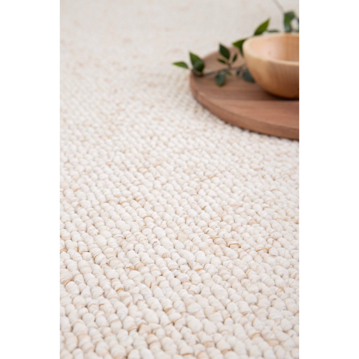 Sonnensteine waschbarer Curlée Wolle Effekt Teppich