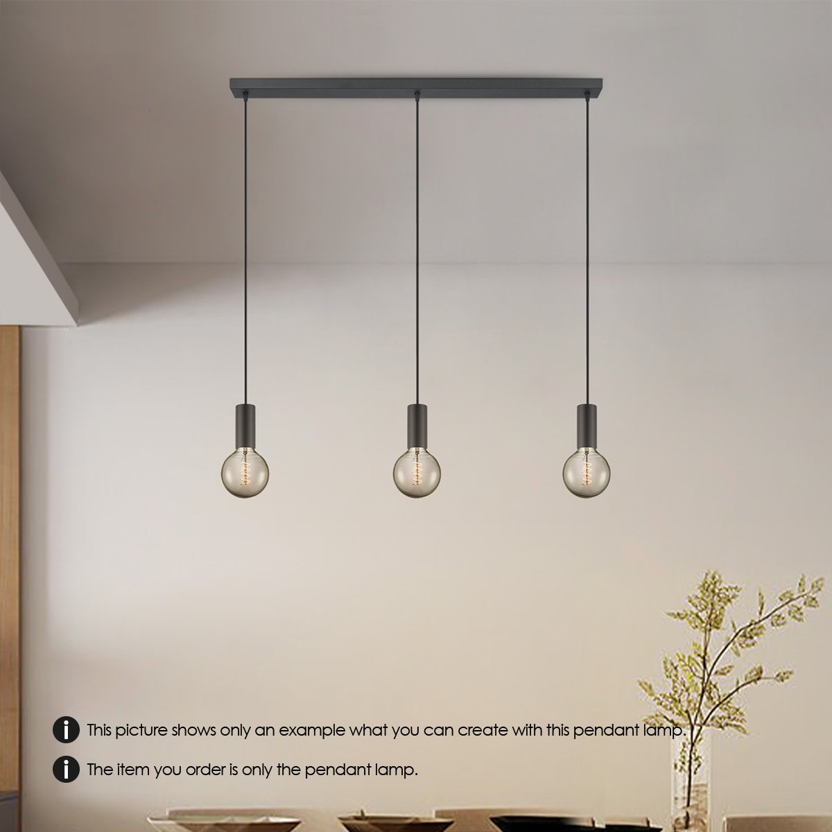 Pendelleuchte Pendel Xxl 98/9,5/137,5 cm – Schwarz