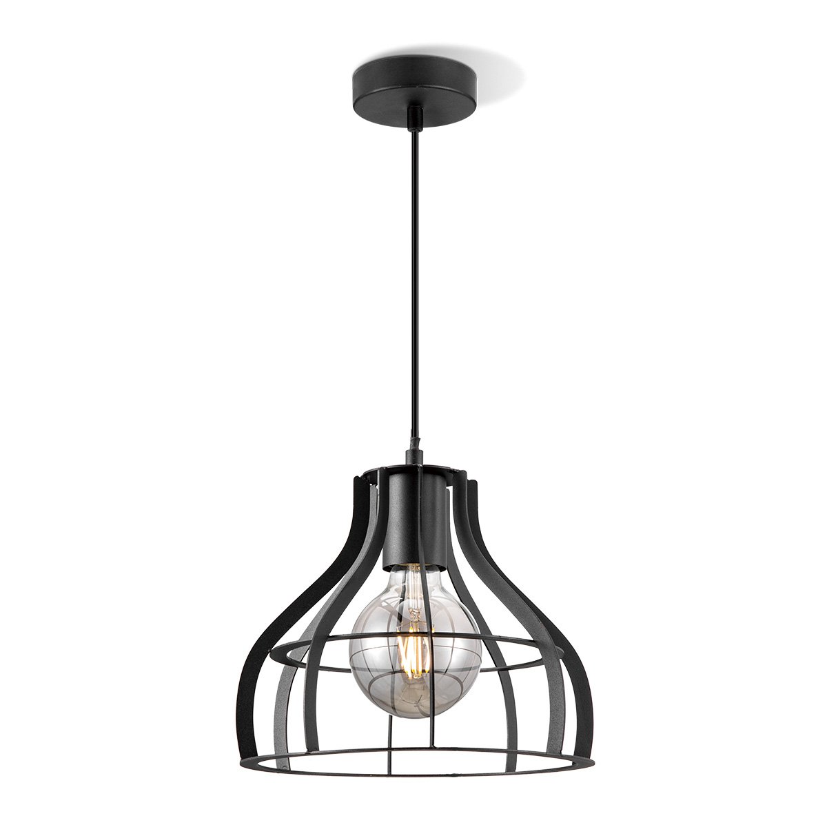 Hängelampenrohling – Schwarz – 25 x 25 x 127 cm