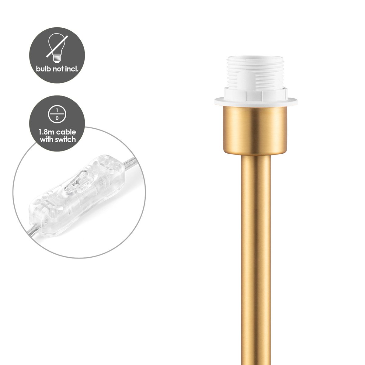 Tischleuchte Largo - E27 Messing schwarz 30cm