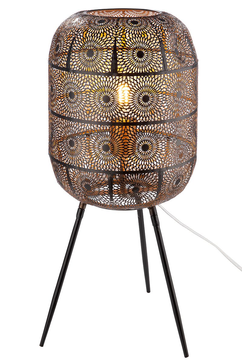 Menara Bodenlampe in Schwarz Gold – Orientalisches Design