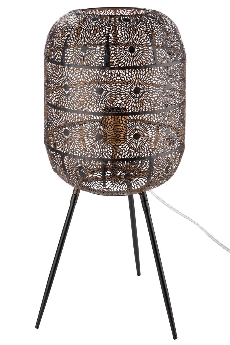 Menara Bodenlampe in Schwarz Gold – Orientalisches Design